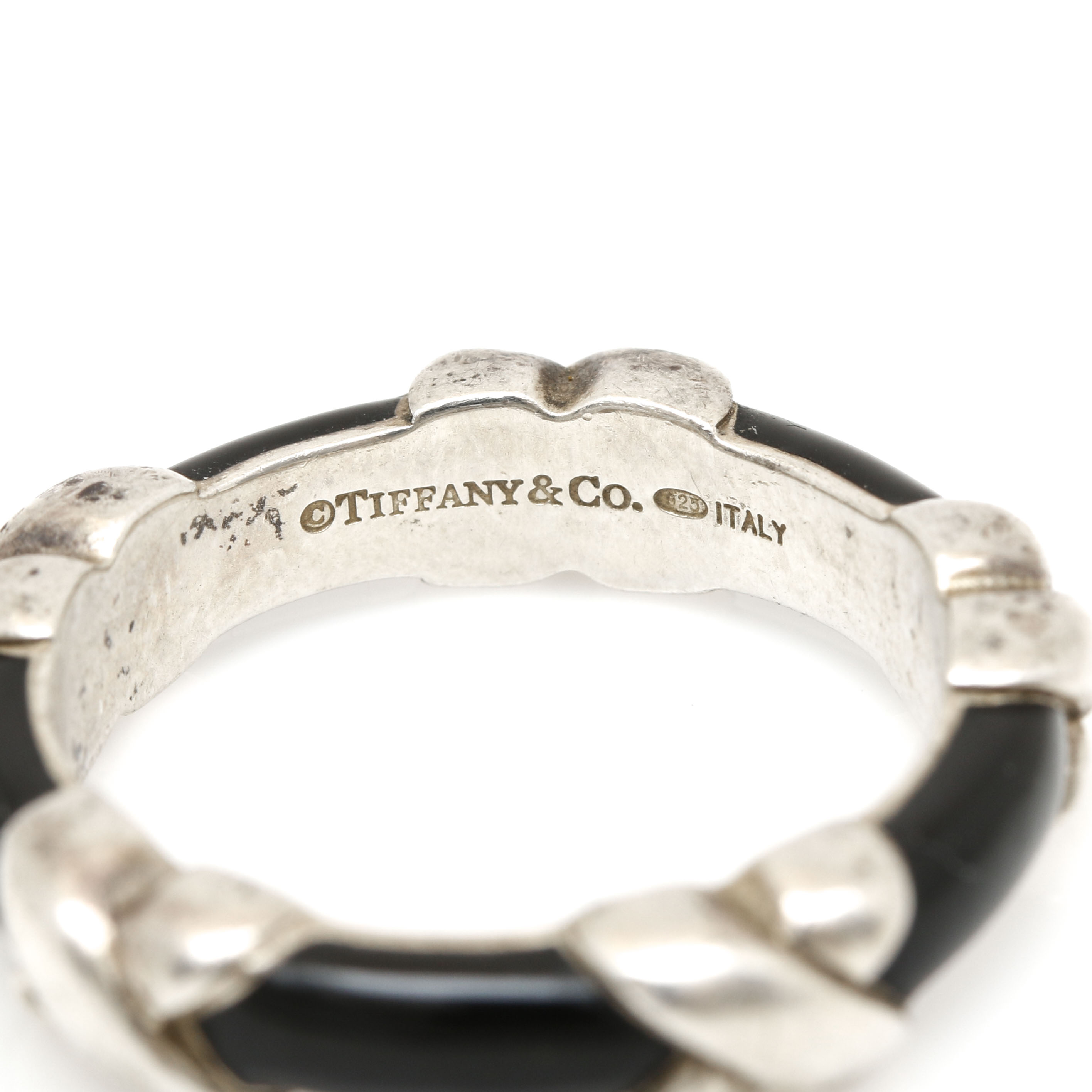 Tiffany & Co. "Signature X" Sterling Silver Enamel Ring