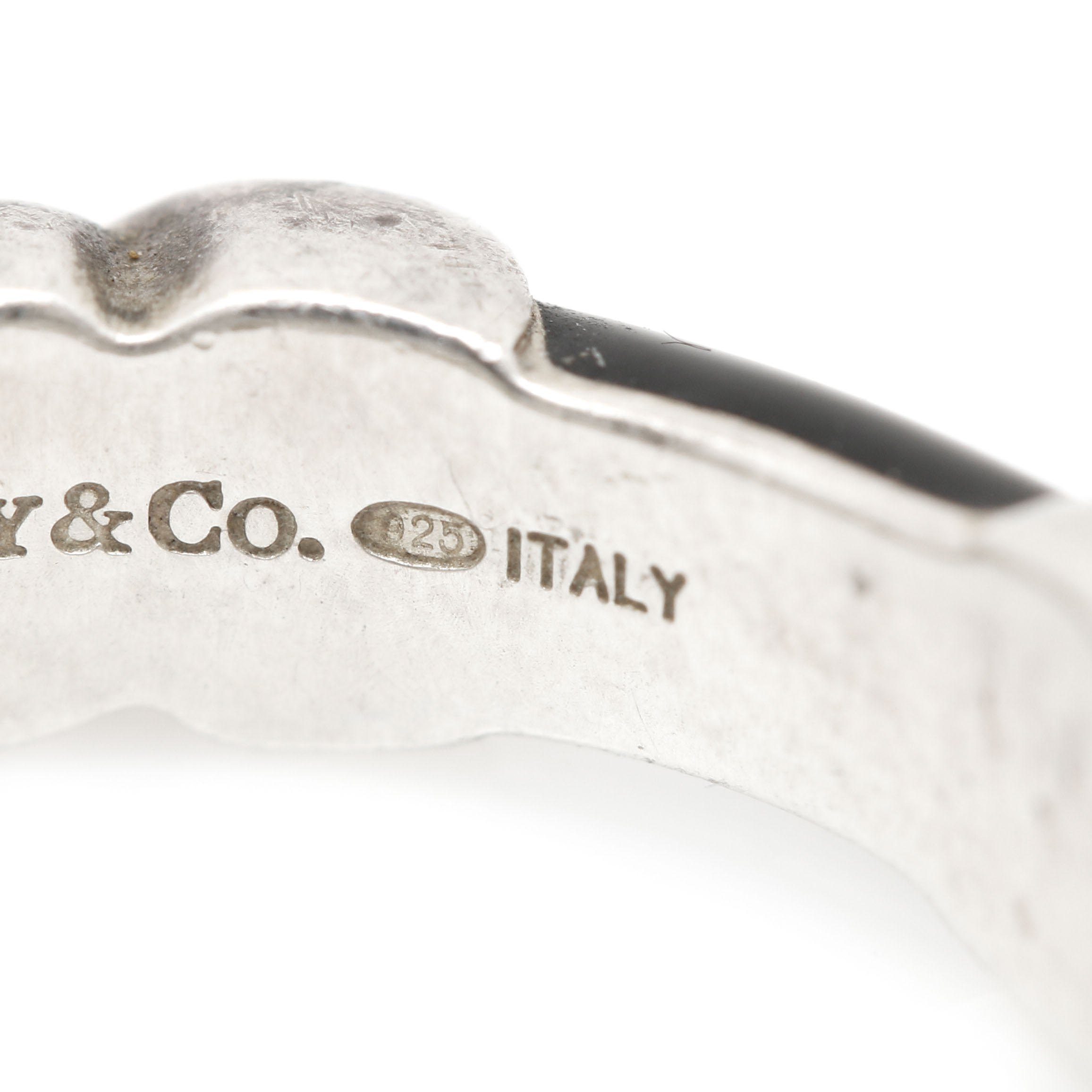 Tiffany & Co. "Signature X" Sterling Silver Enamel Ring