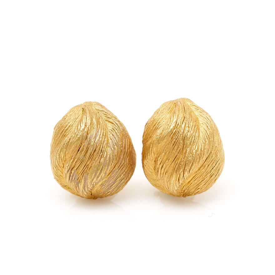 18K Yellow Gold Clip-On Earrings