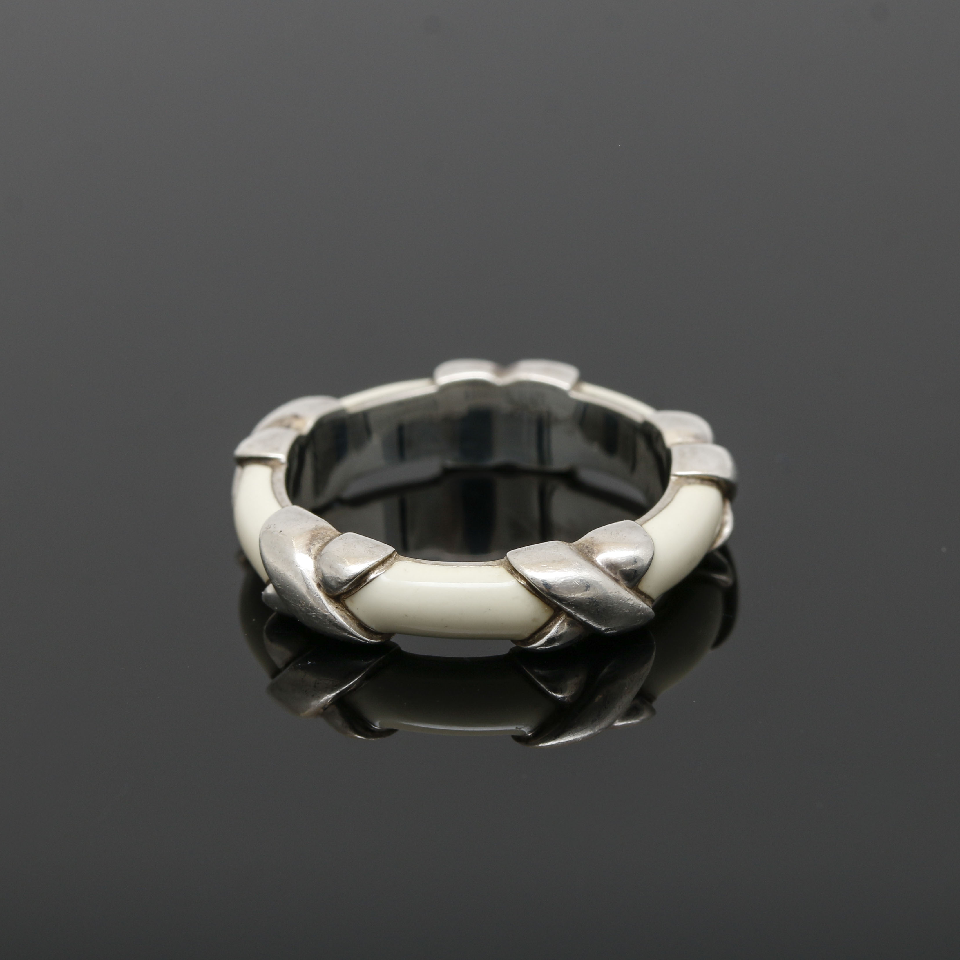 Tiffany & Co. "Signature X" Sterling Silver Enamel Ring