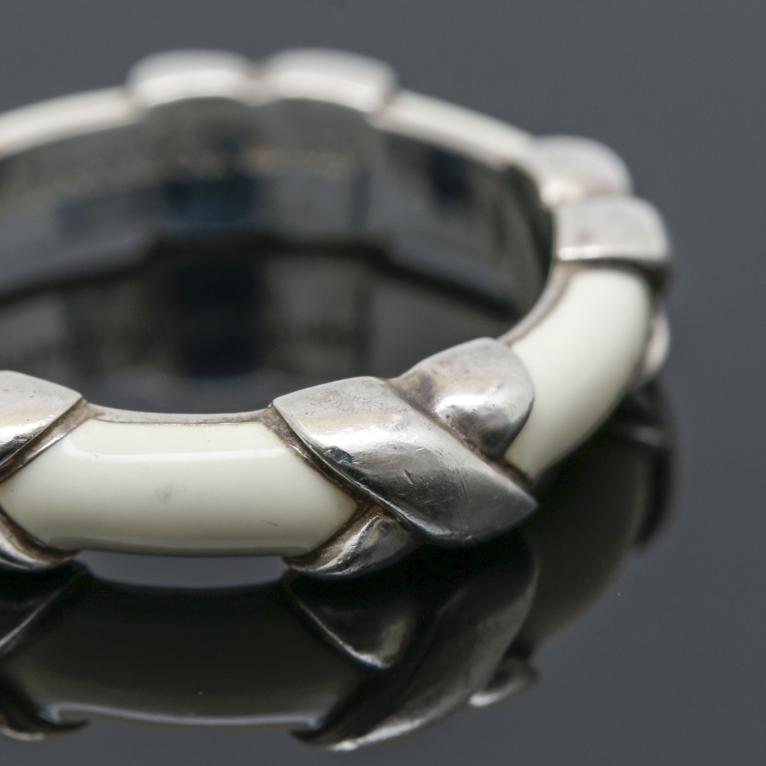 Tiffany & Co. "Signature X" Sterling Silver Enamel Ring