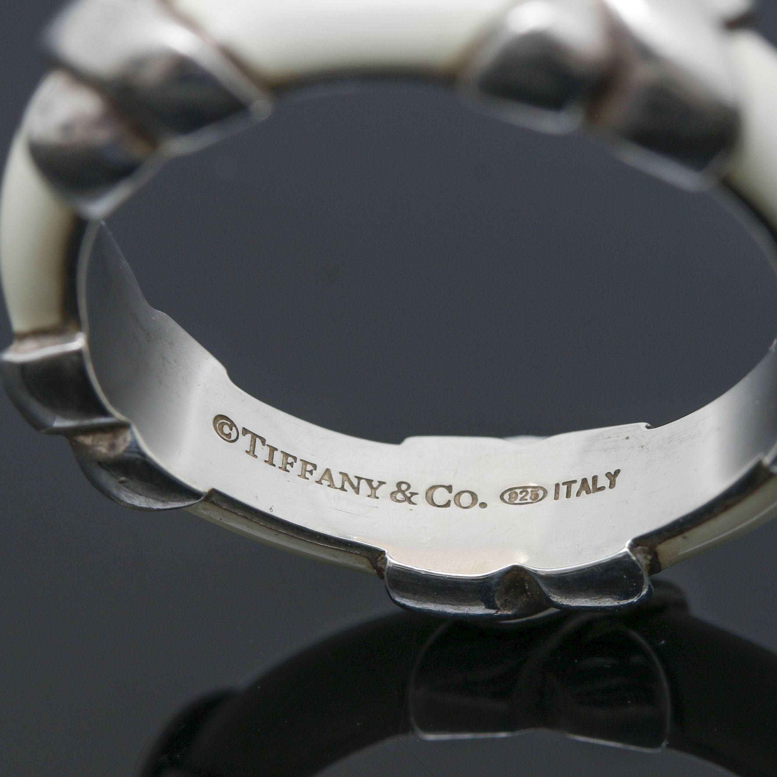 Tiffany & Co. "Signature X" Sterling Silver Enamel Ring