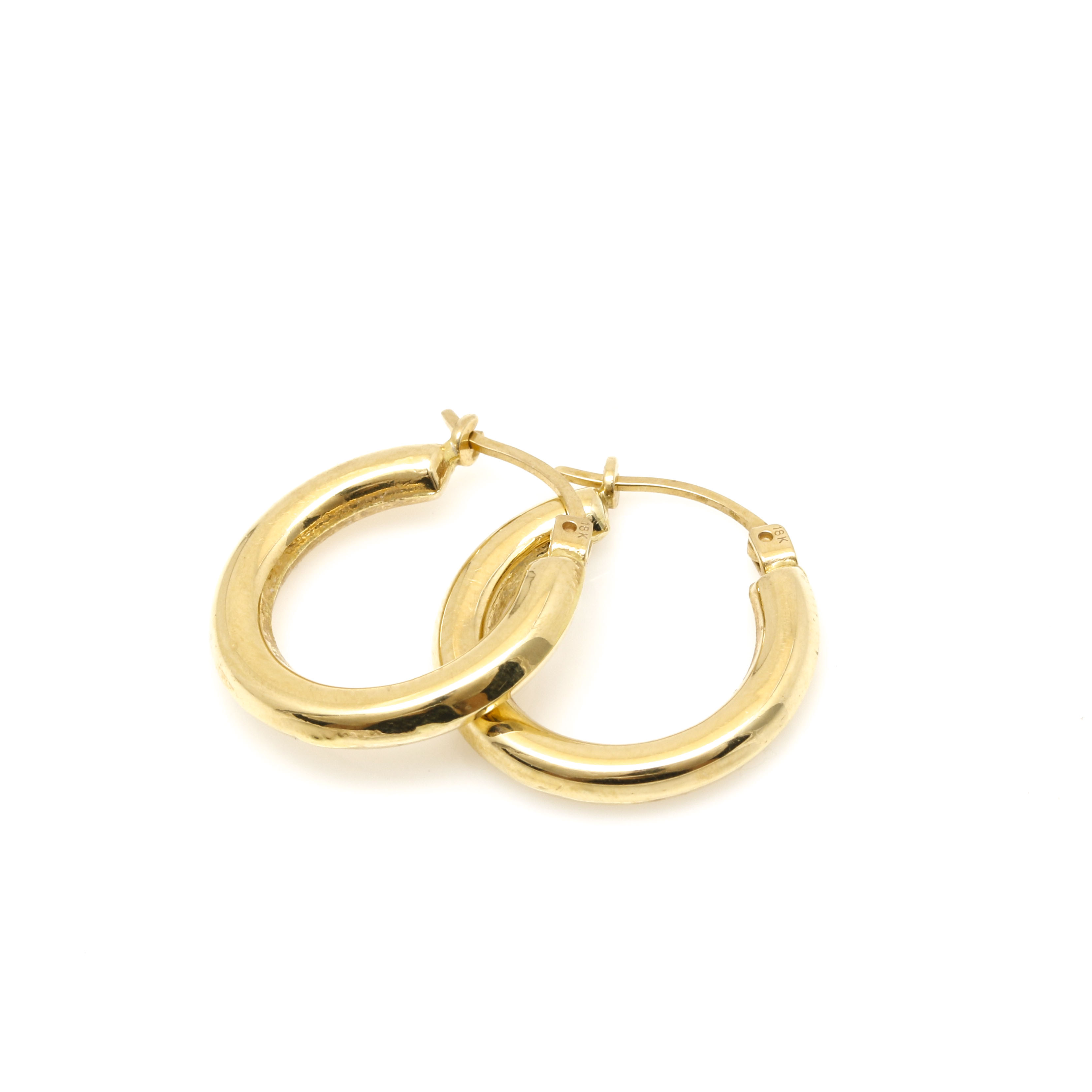 18K Yellow Gold Hoop Earrings