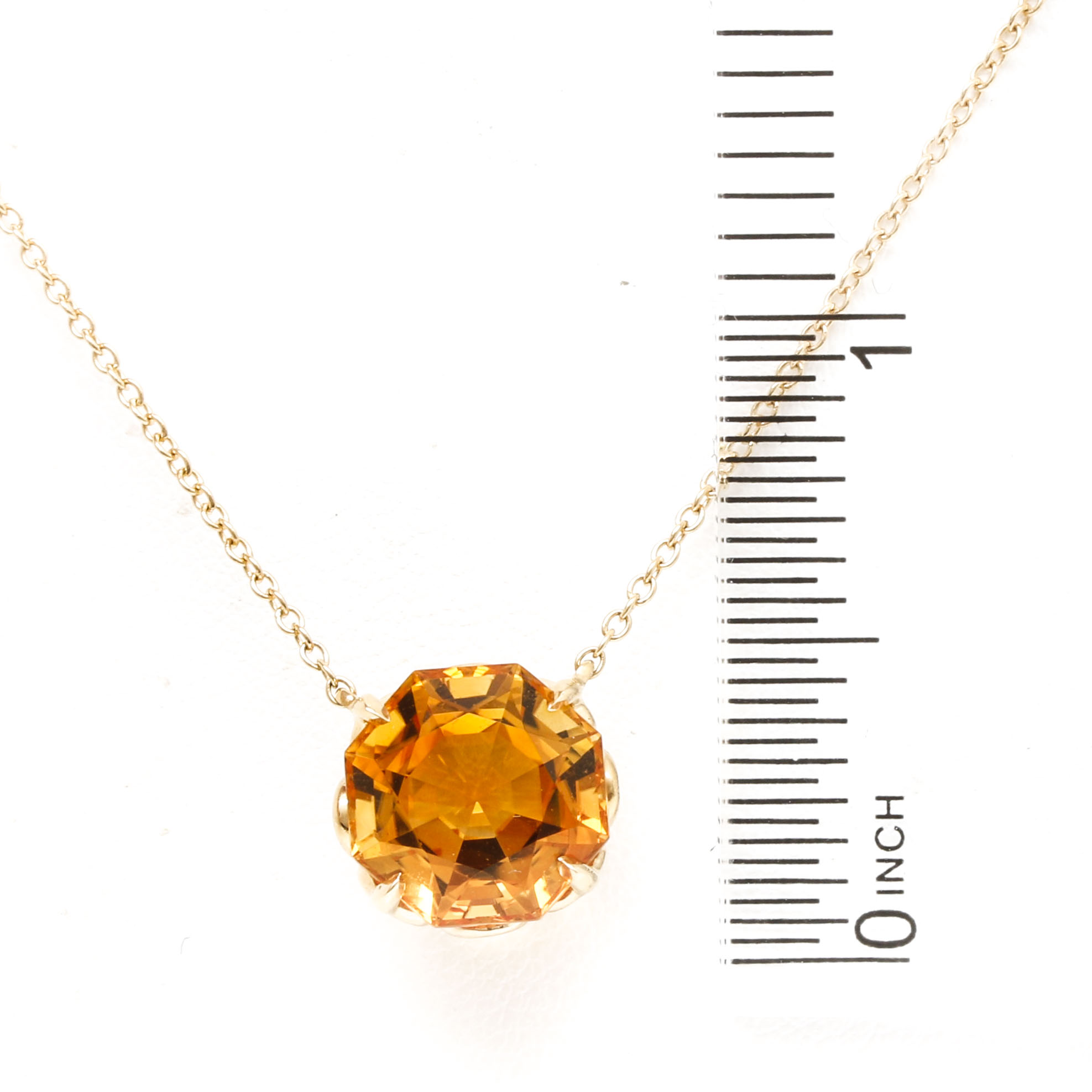 Tiffany & Co. 18K Yellow Gold Citrine Pendant Necklace