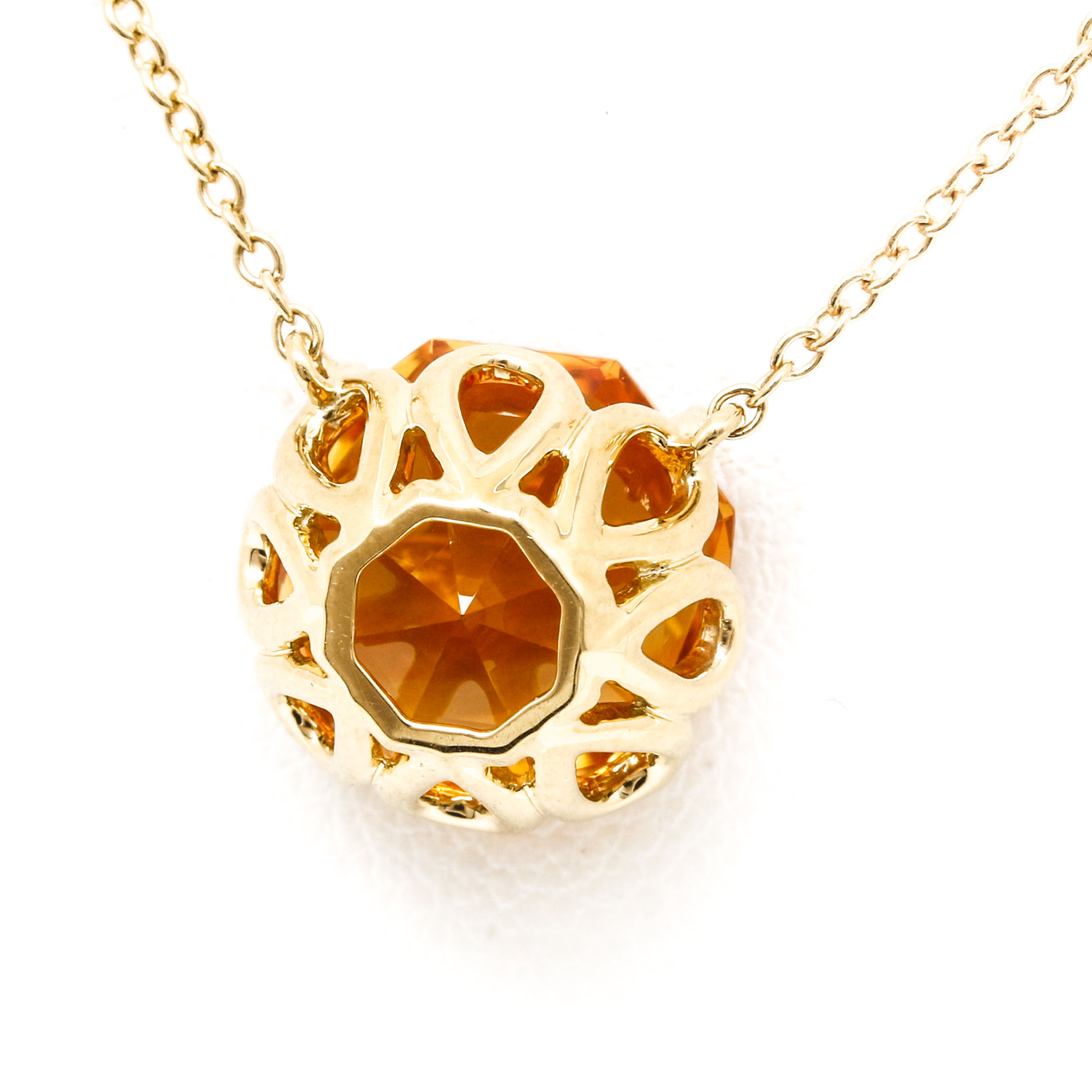 Tiffany & Co. 18K Yellow Gold Citrine Pendant Necklace