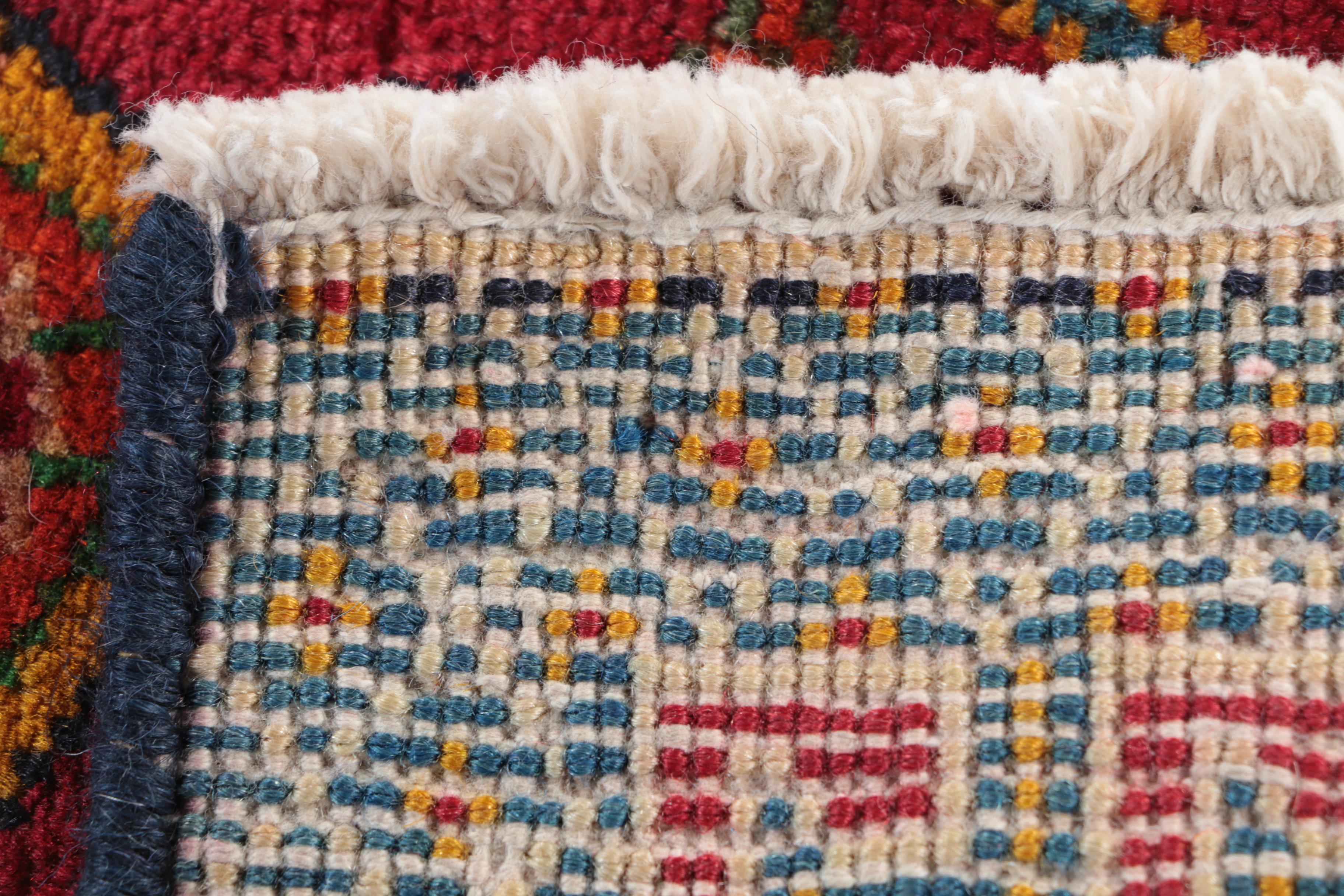 Hand-Knotted Caucasian Square Accent Rug