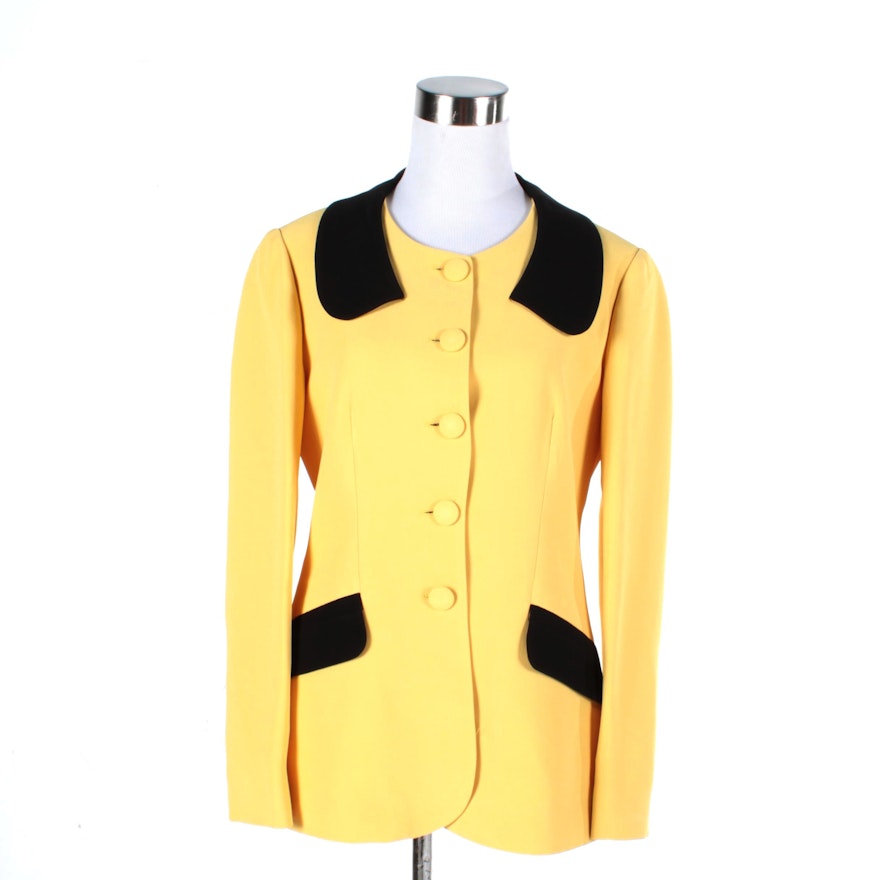 Women's Cheap and Chic by Moschino Yellow and Black Suit Jacket