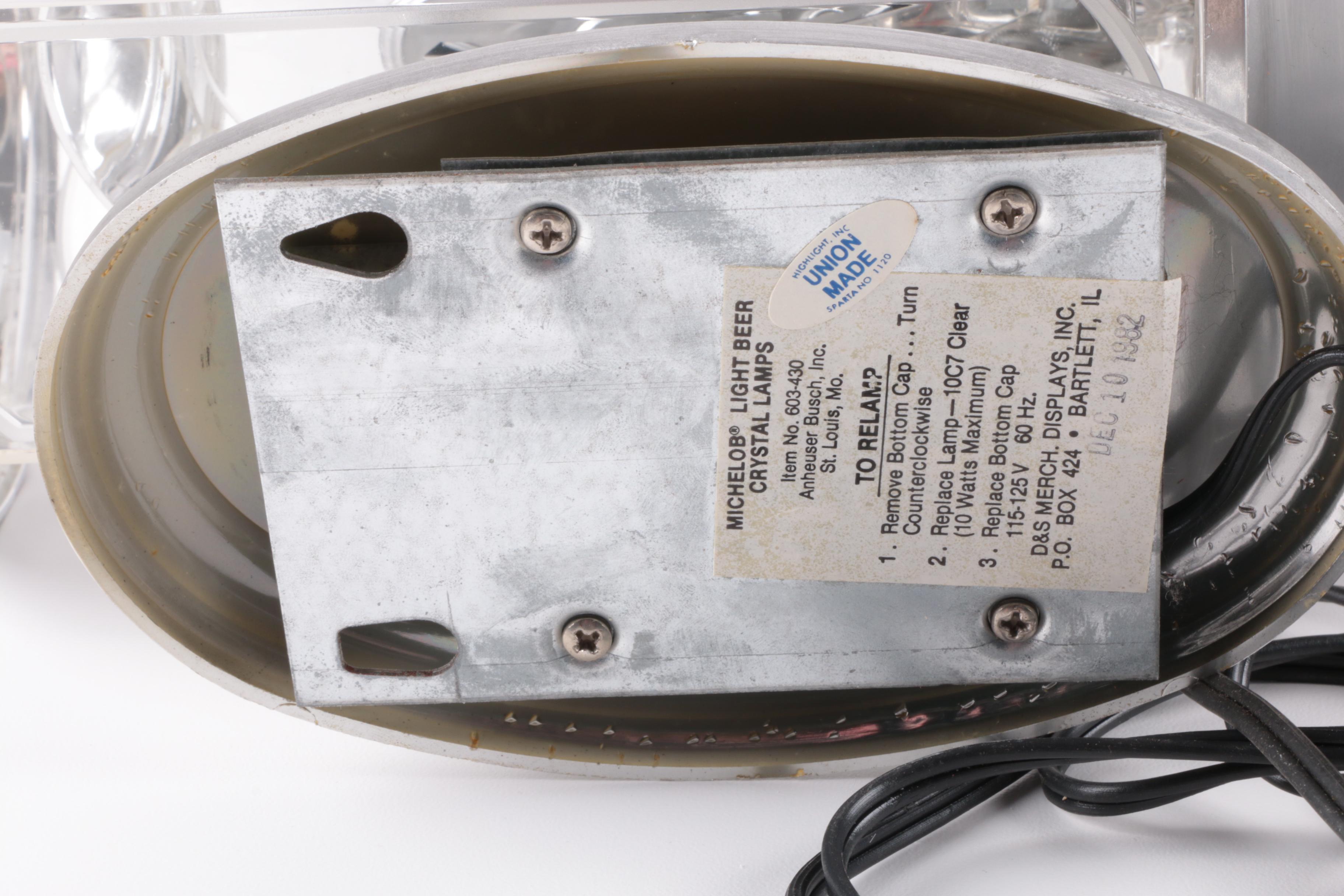 Vintage Michelob Light Beer Wall Light Fixtures