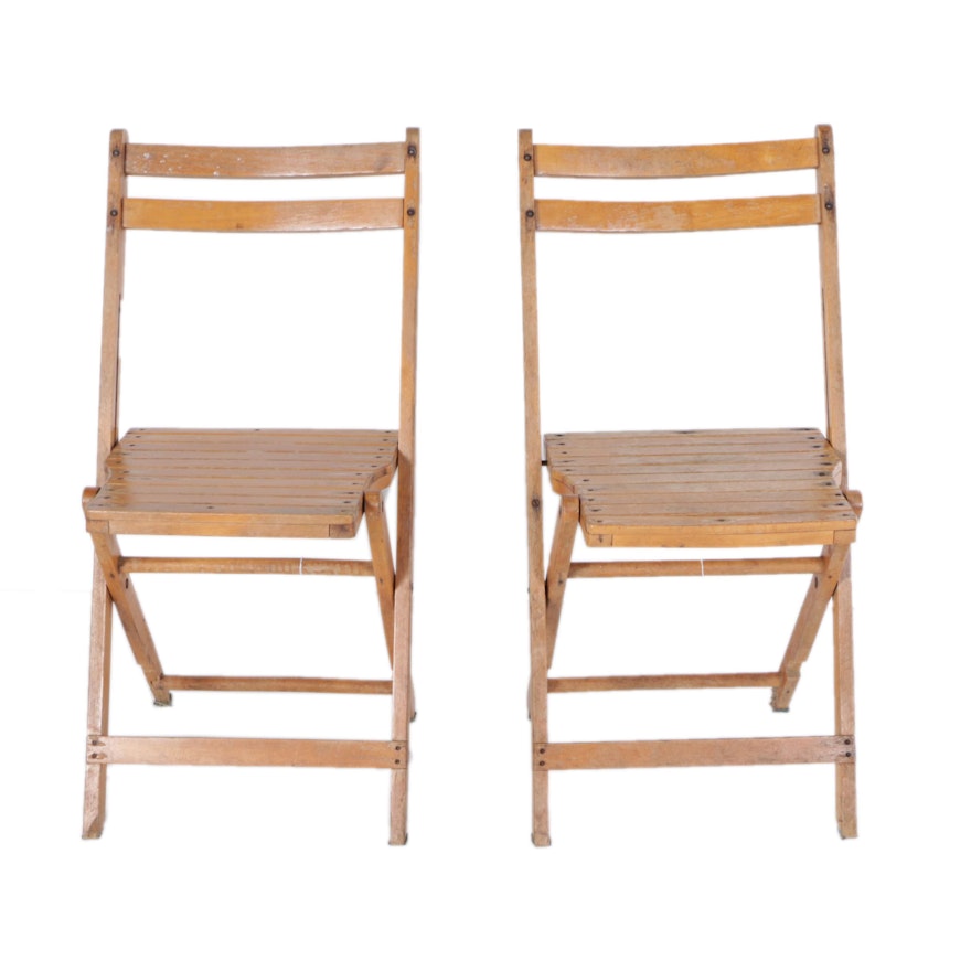 Pair of Wood Folding Chairs