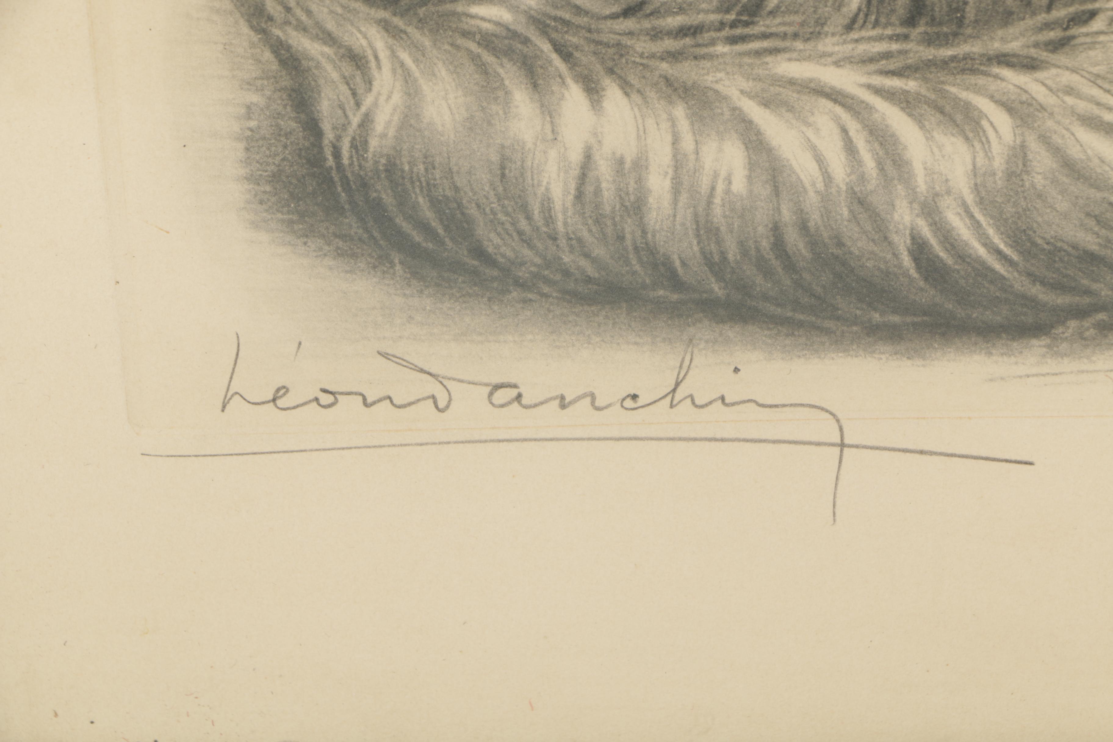 Leon Danchin Intaglio Print "Setters Resting"