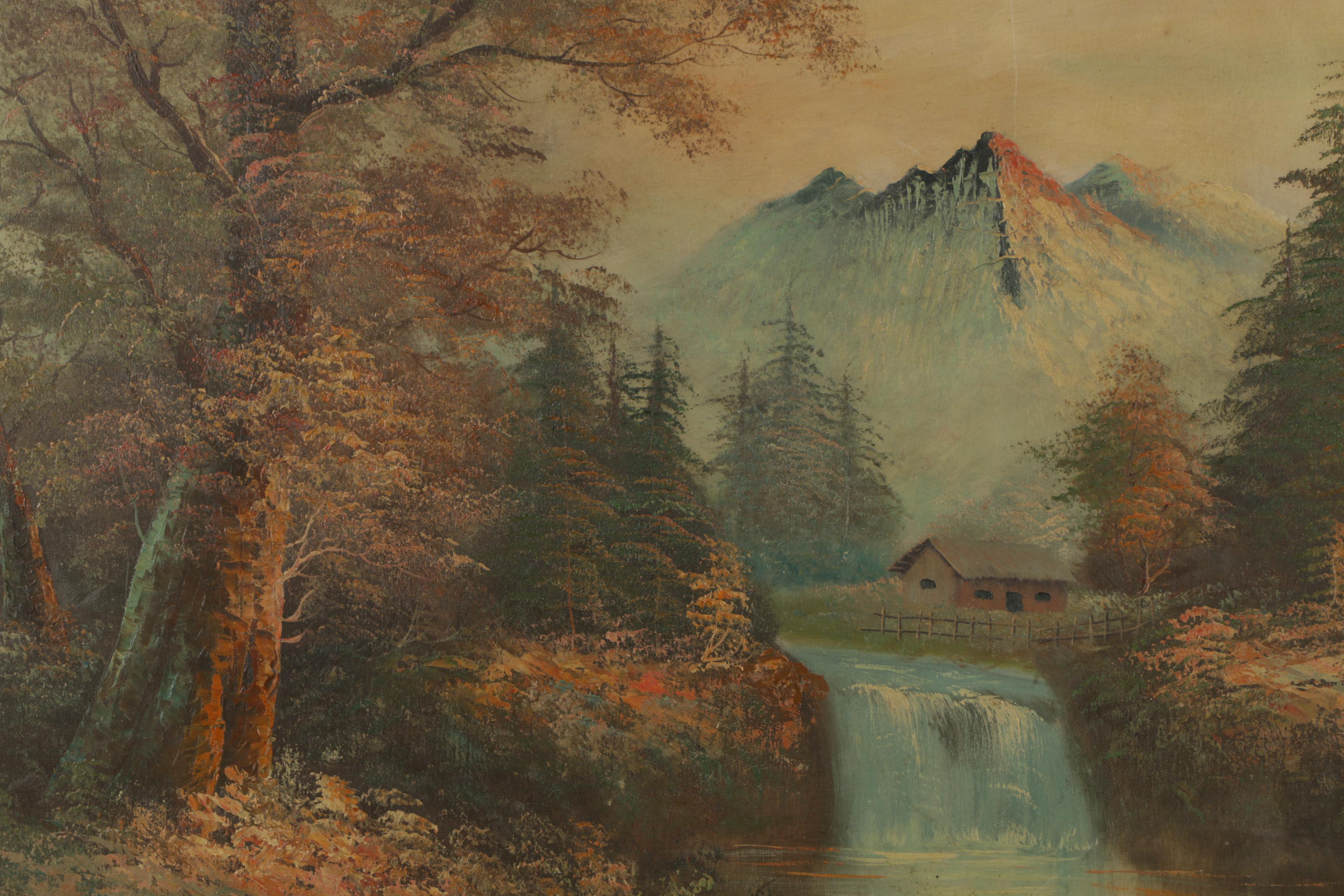 Oil Painting of a Rural Landscape