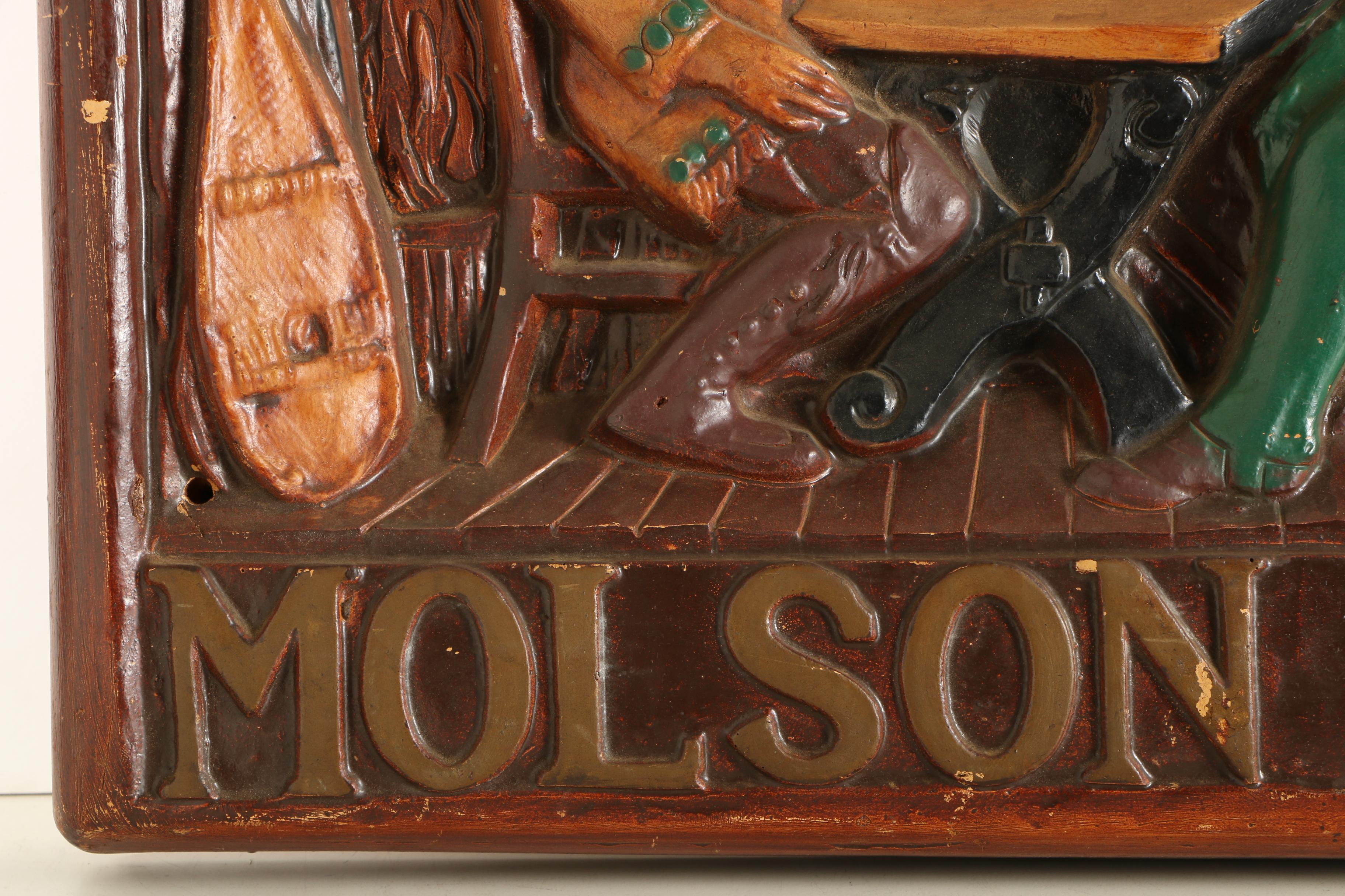 Vintage Wooden Molson Beer Sign