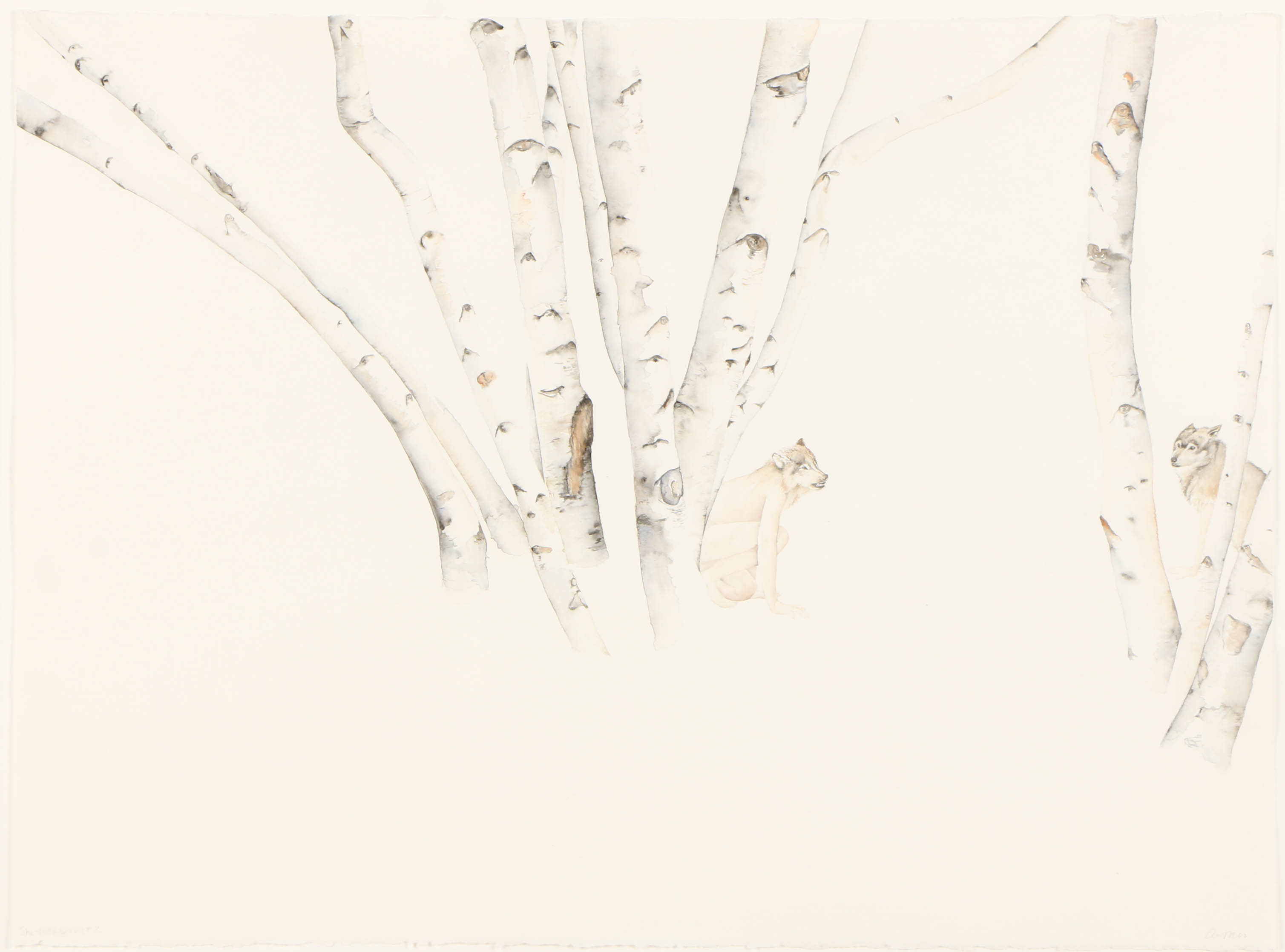 Amy Ross Watercolor Painting "She-Wolf Series #2"