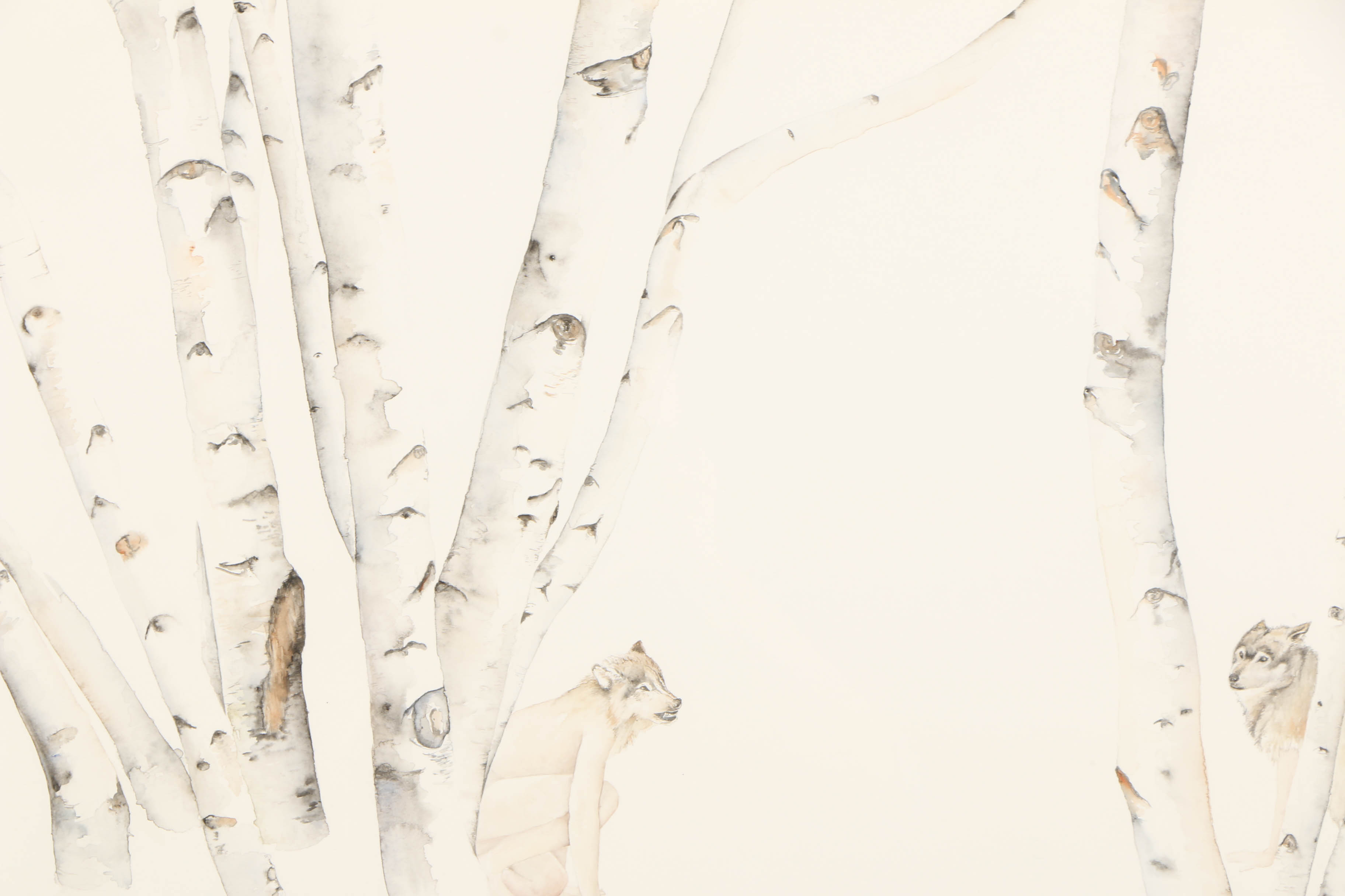 Amy Ross Watercolor Painting "She-Wolf Series #2"