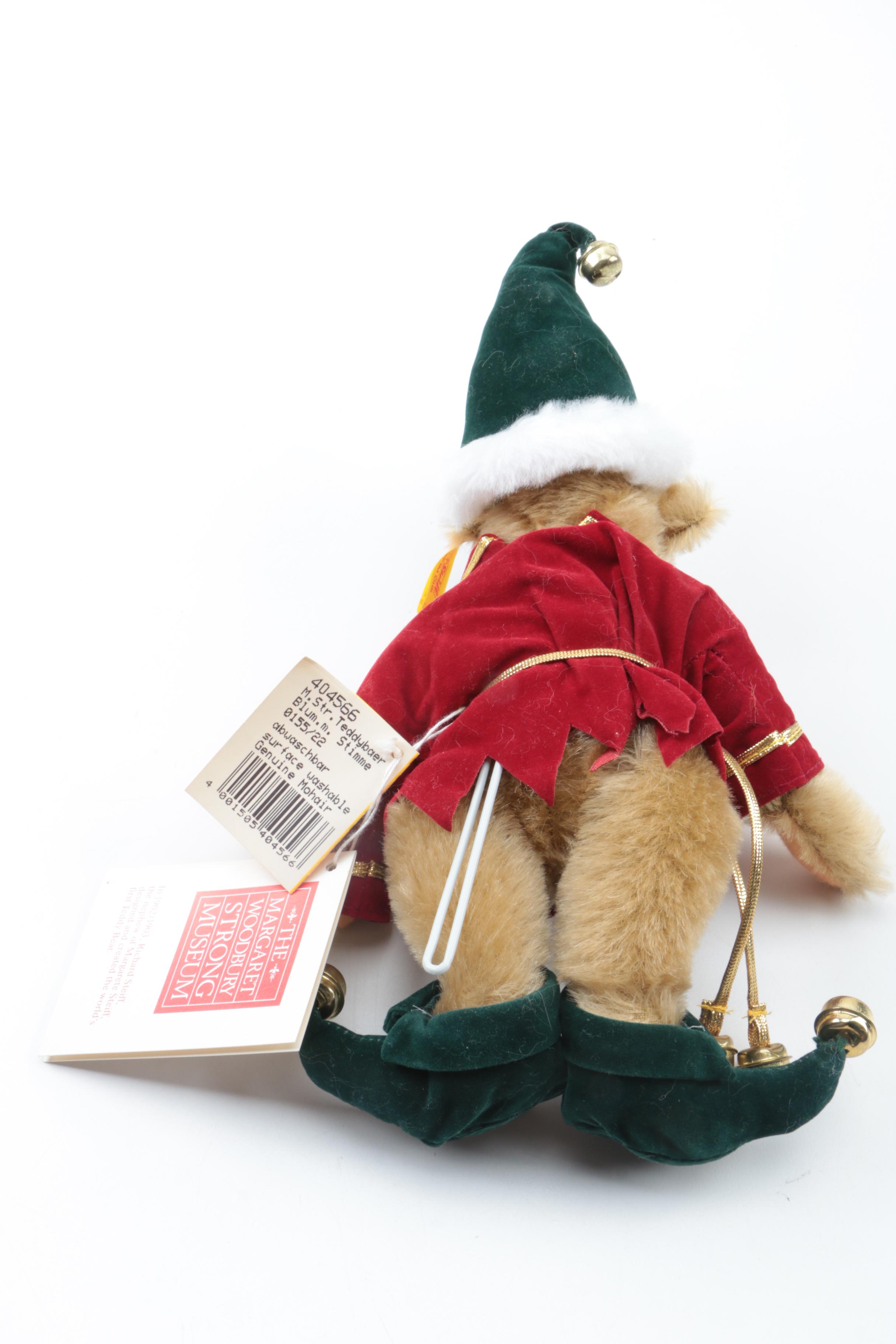 Steiff Plush "Jolly Rabbit" and "Santa's Elf" Teddy Bear