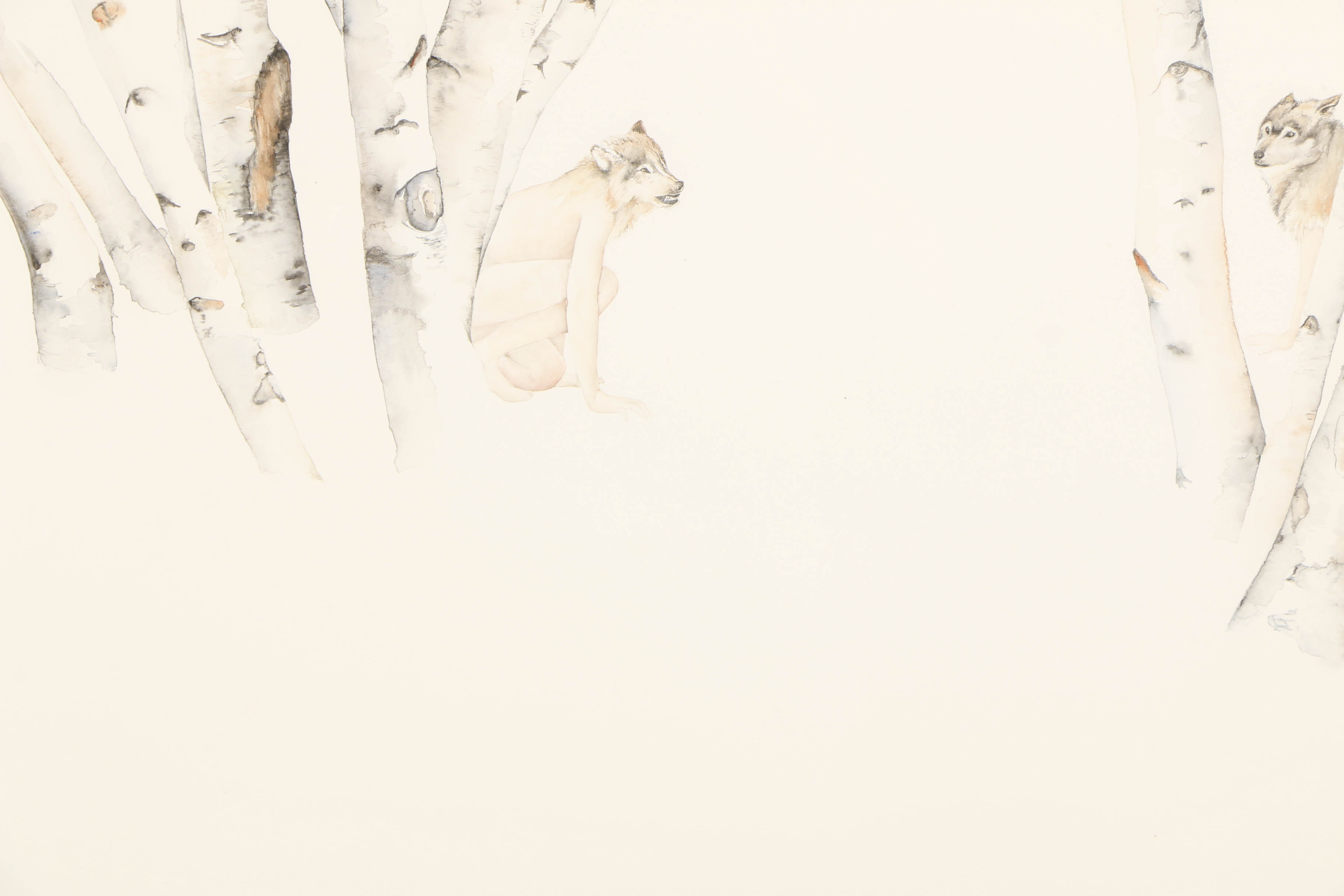 Amy Ross Watercolor Painting "She-Wolf Series #2"