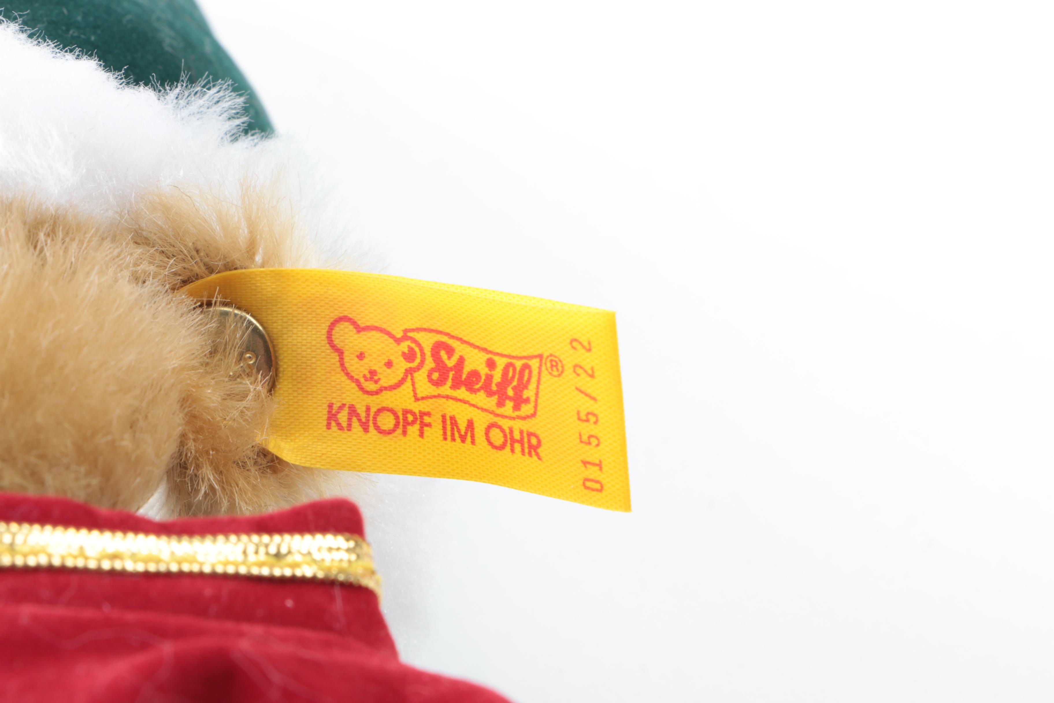 Steiff Plush "Jolly Rabbit" and "Santa's Elf" Teddy Bear