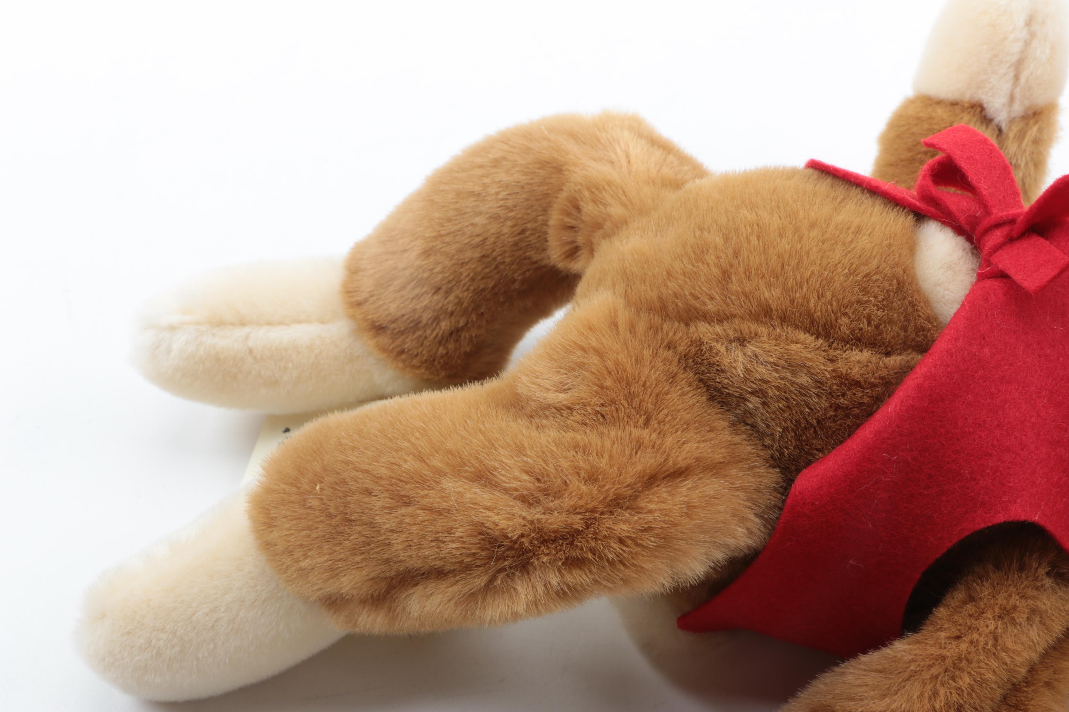 Steiff Plush "Jolly Rabbit" and "Santa's Elf" Teddy Bear