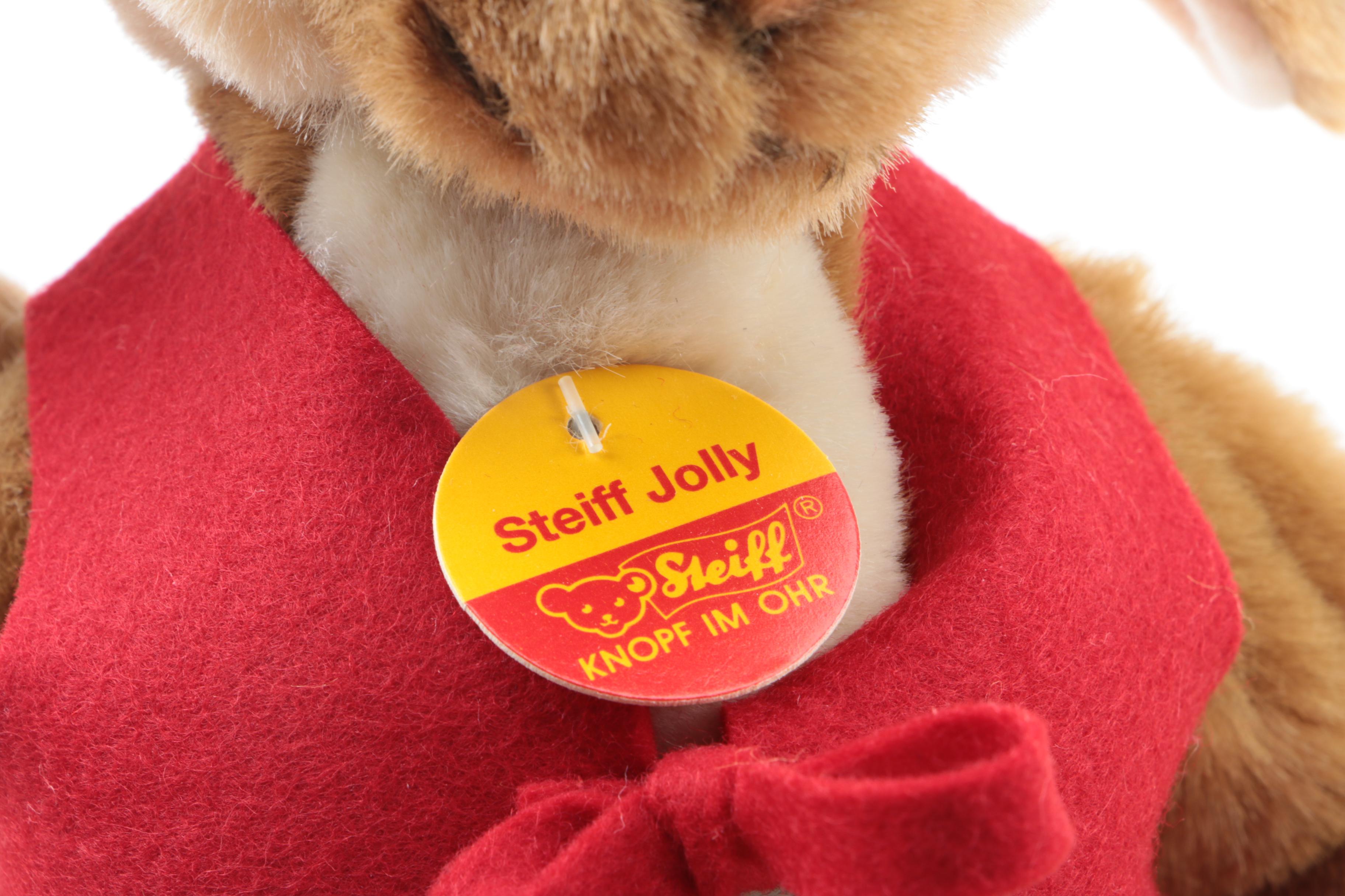 Steiff Plush "Jolly Rabbit" and "Santa's Elf" Teddy Bear