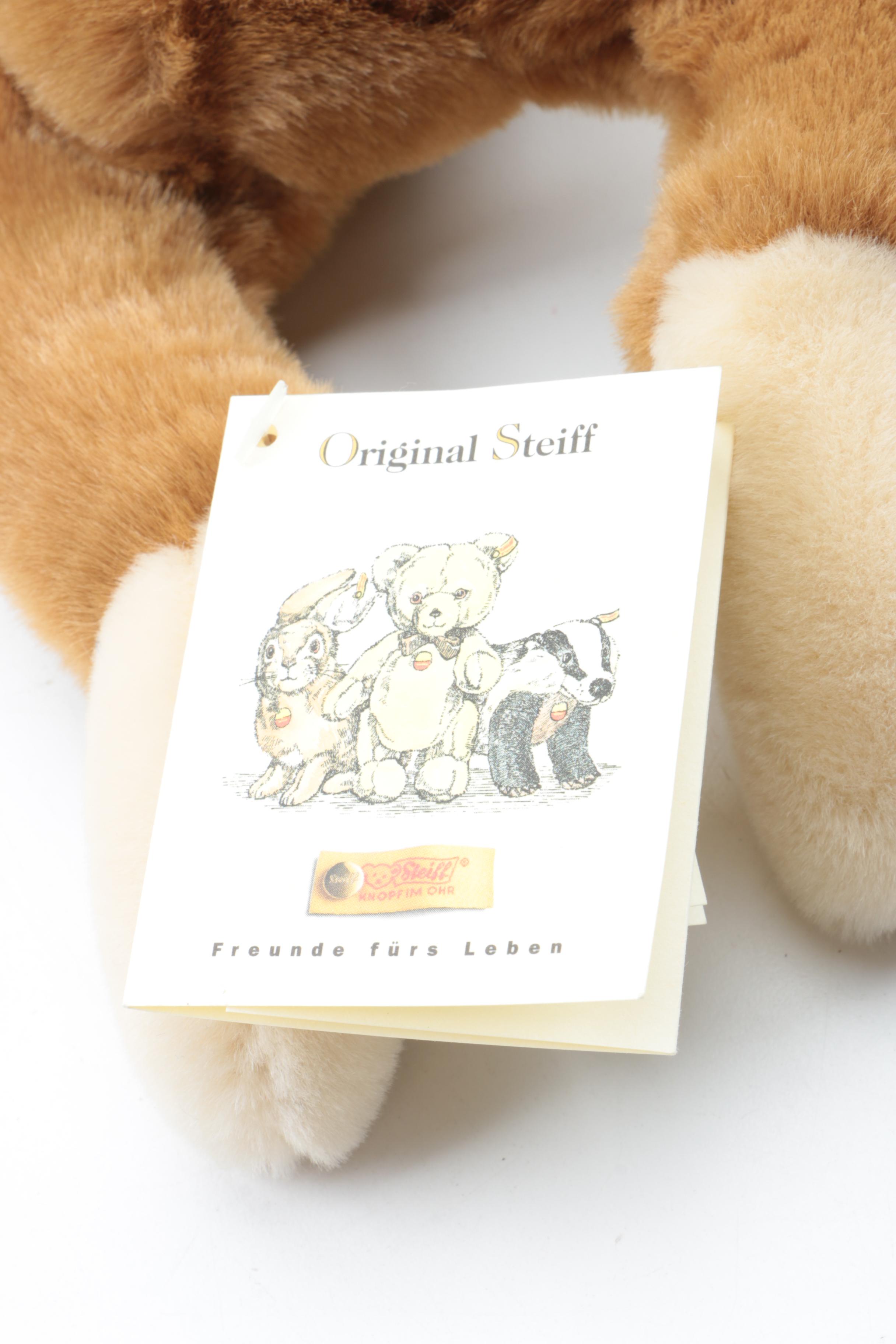 Steiff Plush "Jolly Rabbit" and "Santa's Elf" Teddy Bear