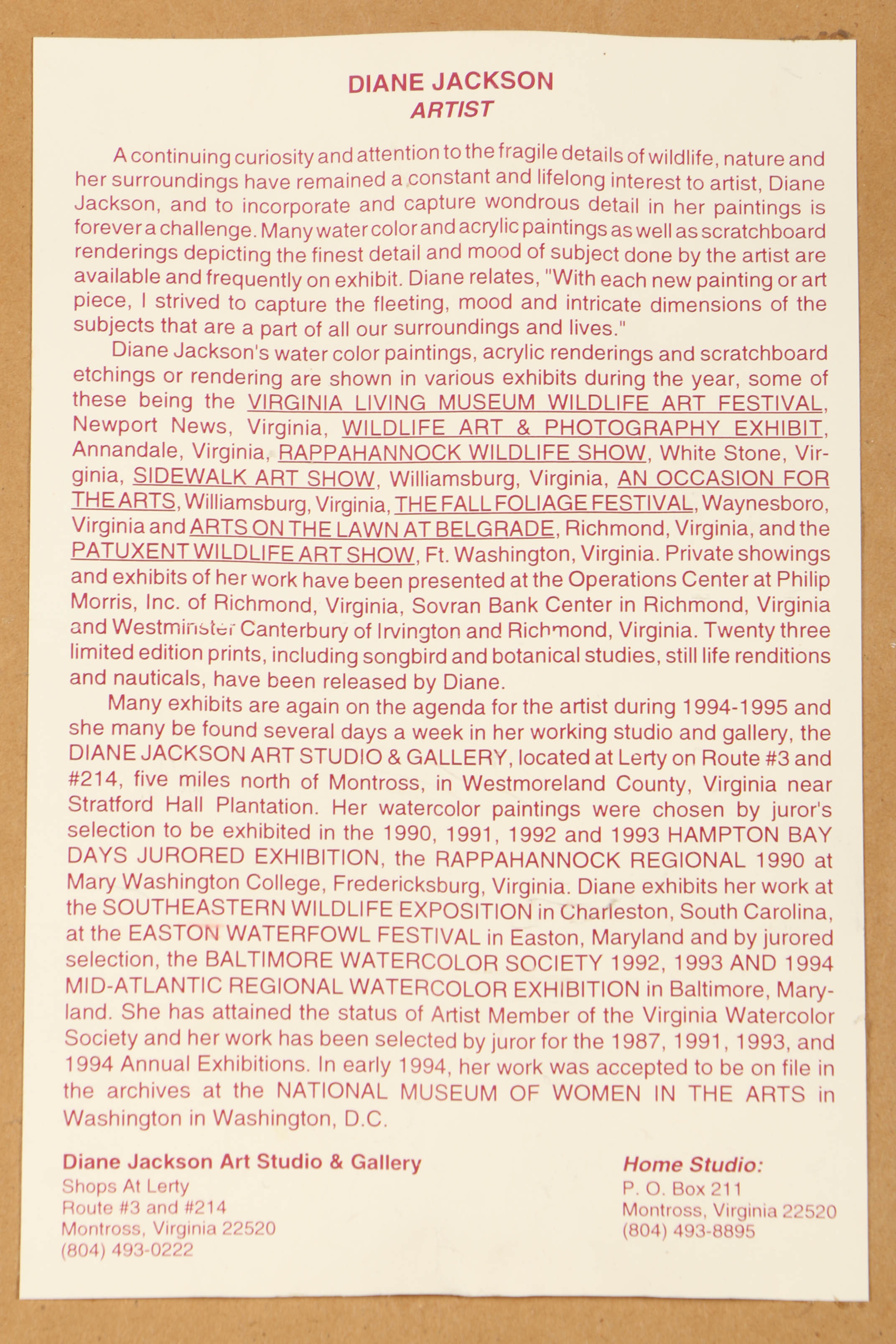 Diane Jackson Watercolor