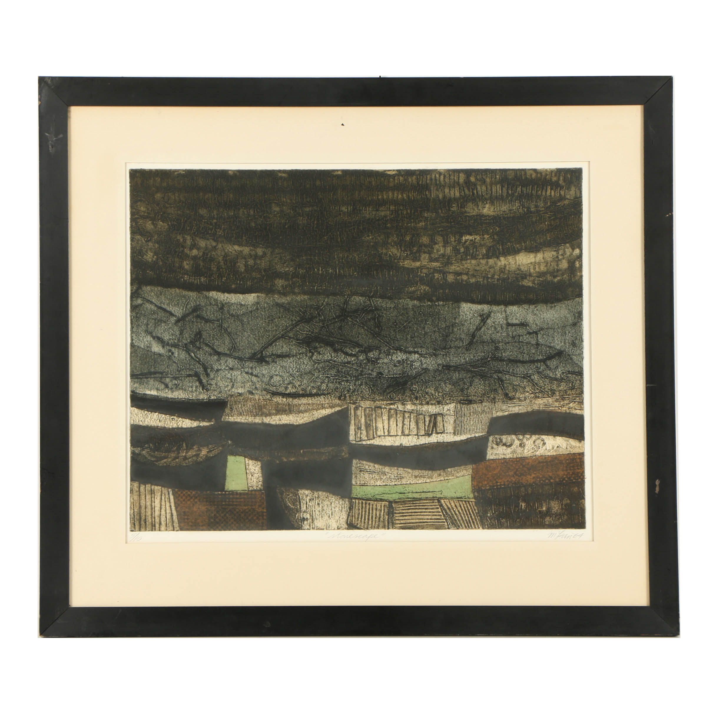 20th Century Aquatint "Stonescape"