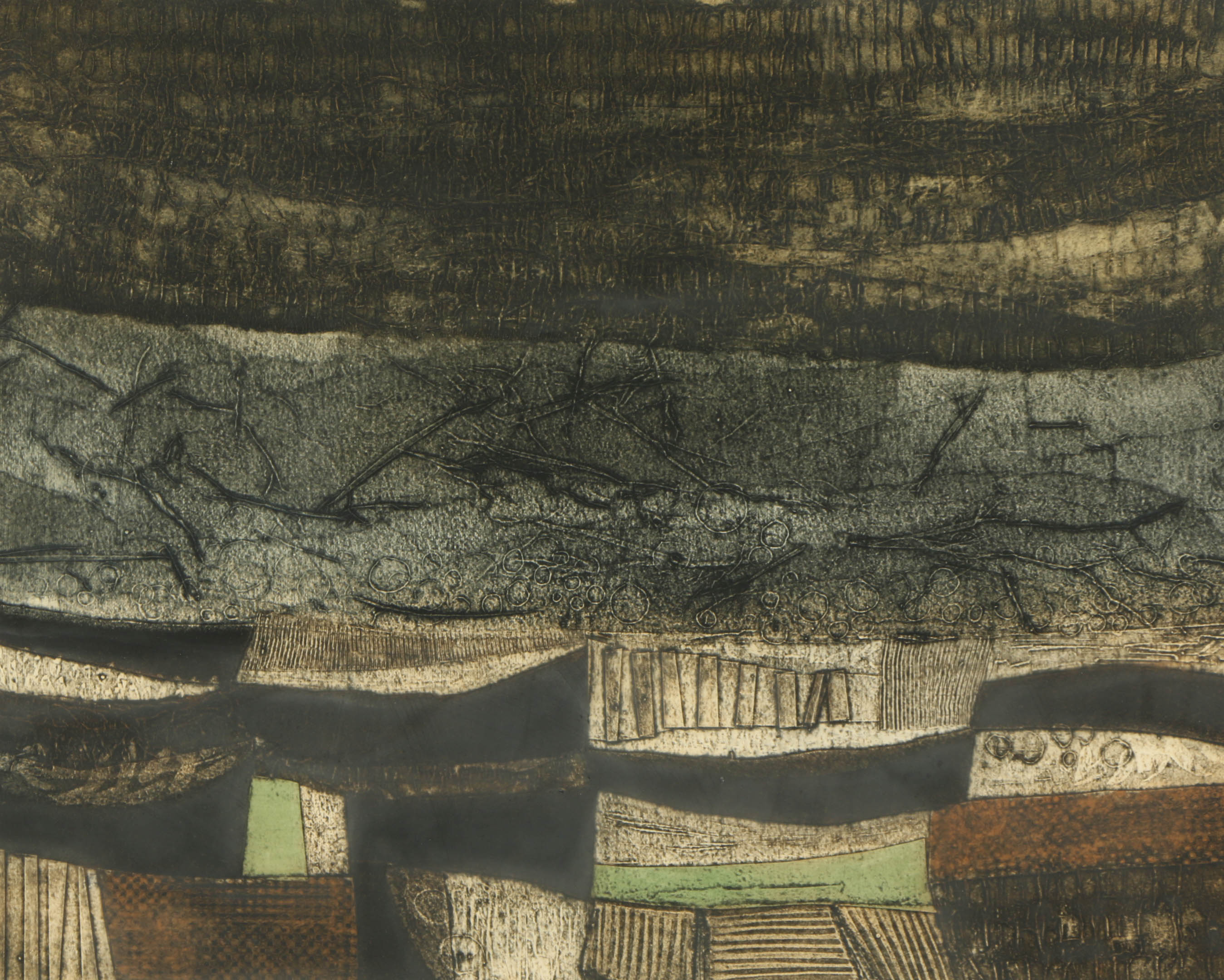 20th Century Aquatint "Stonescape"