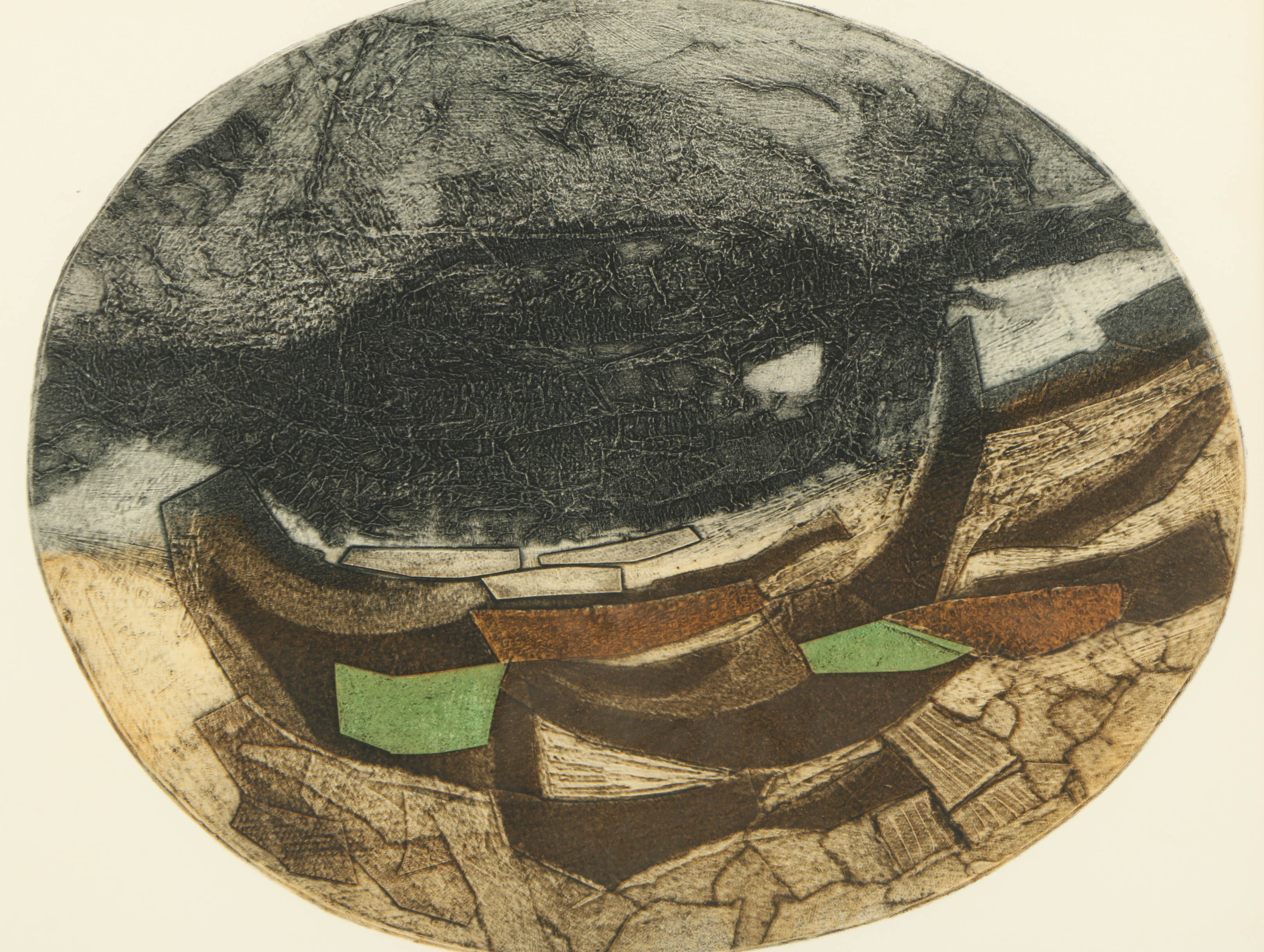 20th Century Aquatint "Rockscape"