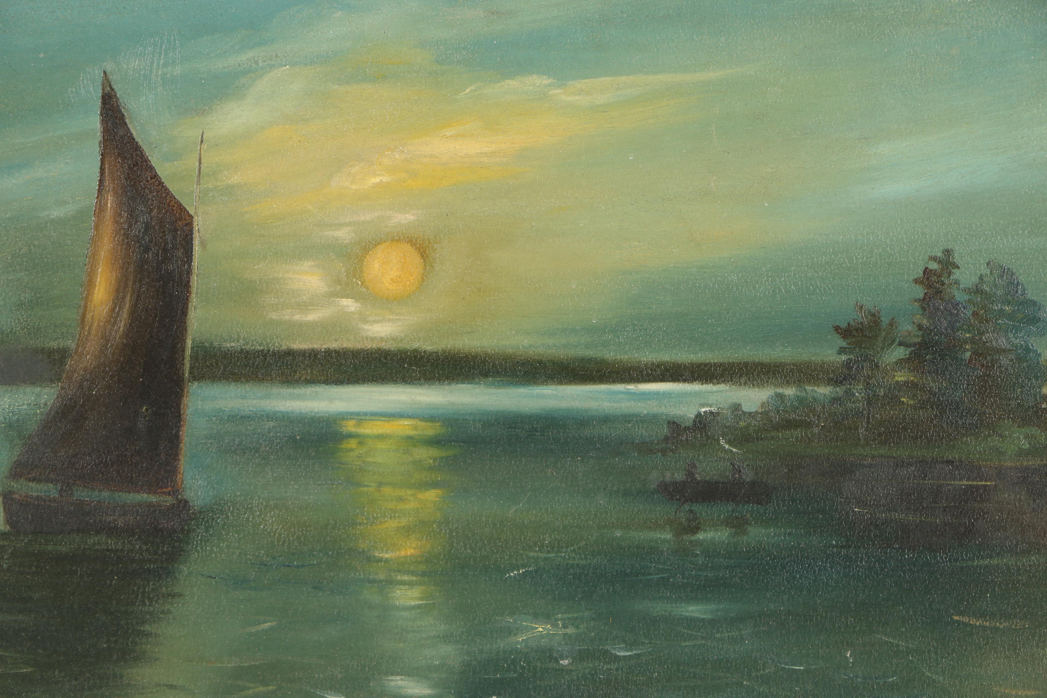 Oil Painting of a Landscape at Night
