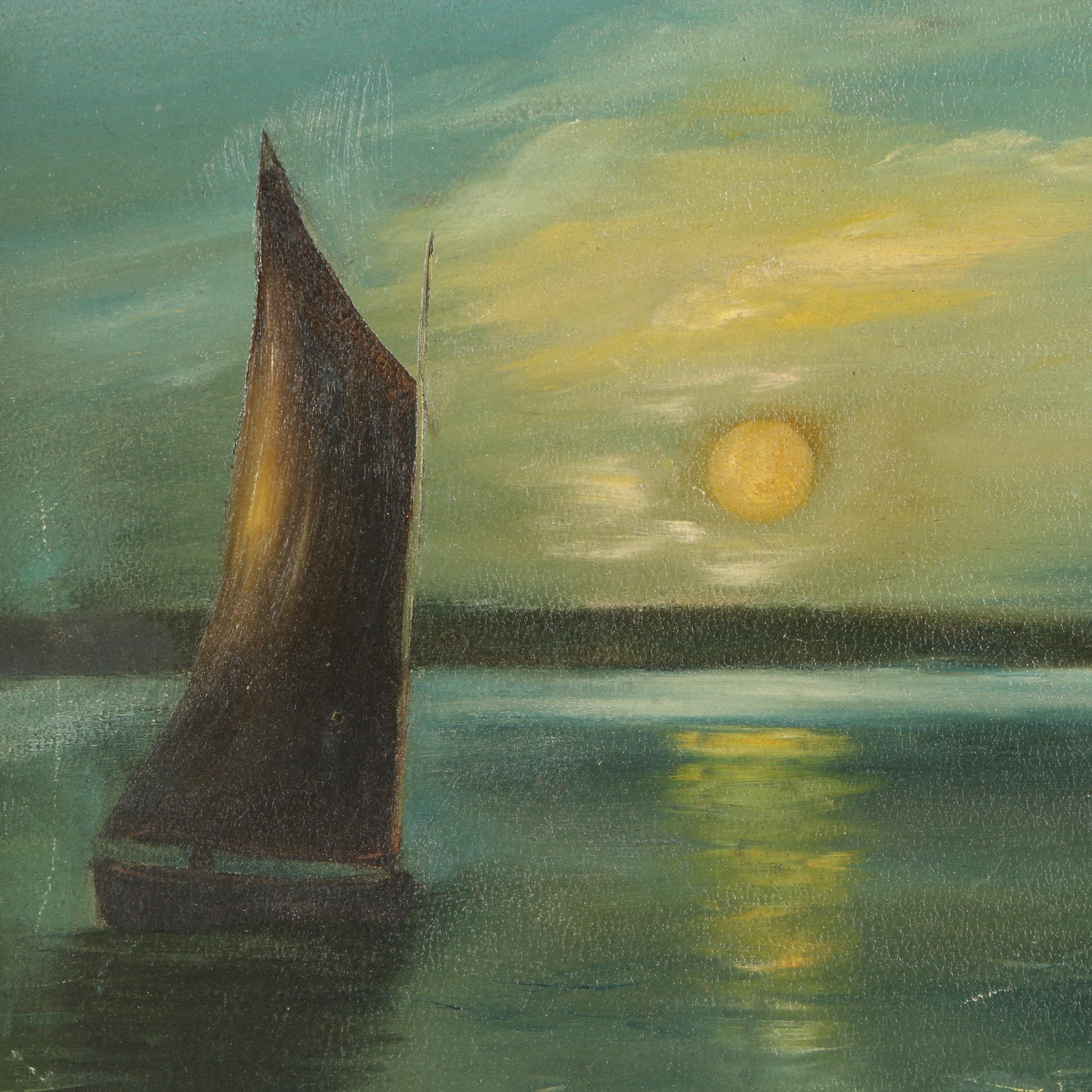 Oil Painting of a Landscape at Night