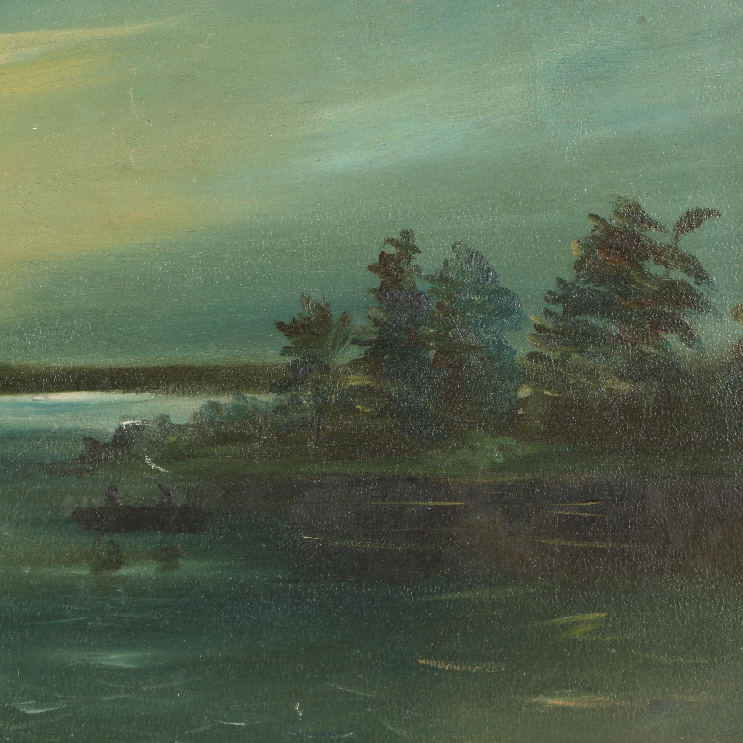 Oil Painting of a Landscape at Night