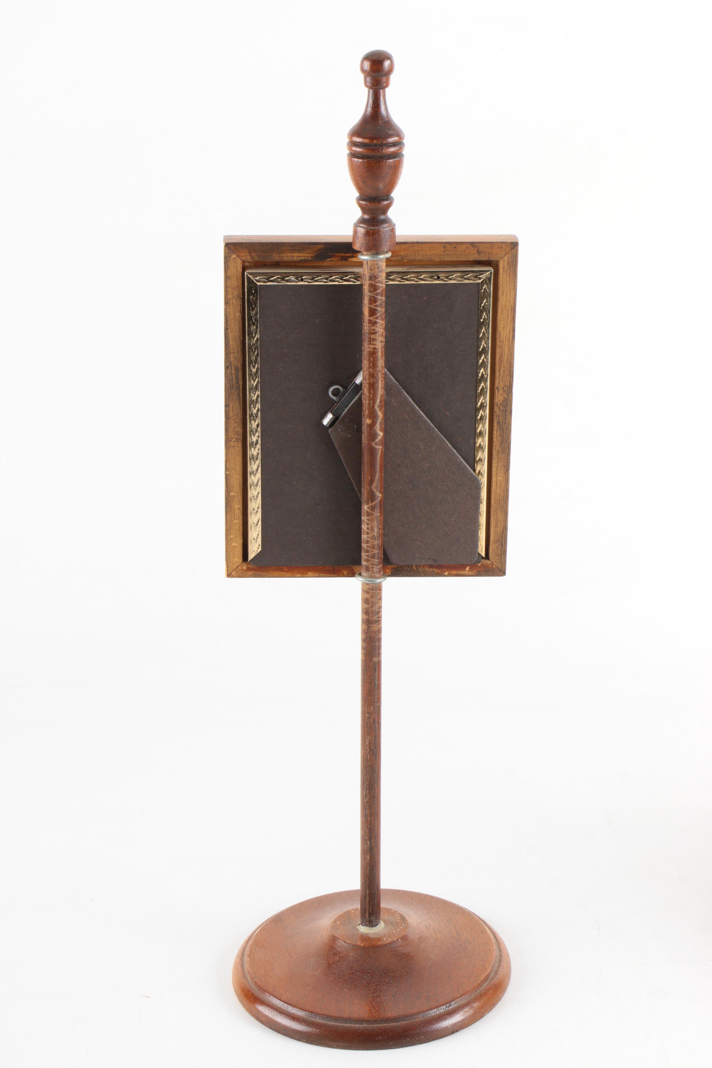 Needlepoint and Textile Decor and Gold Tone Wall Mirror