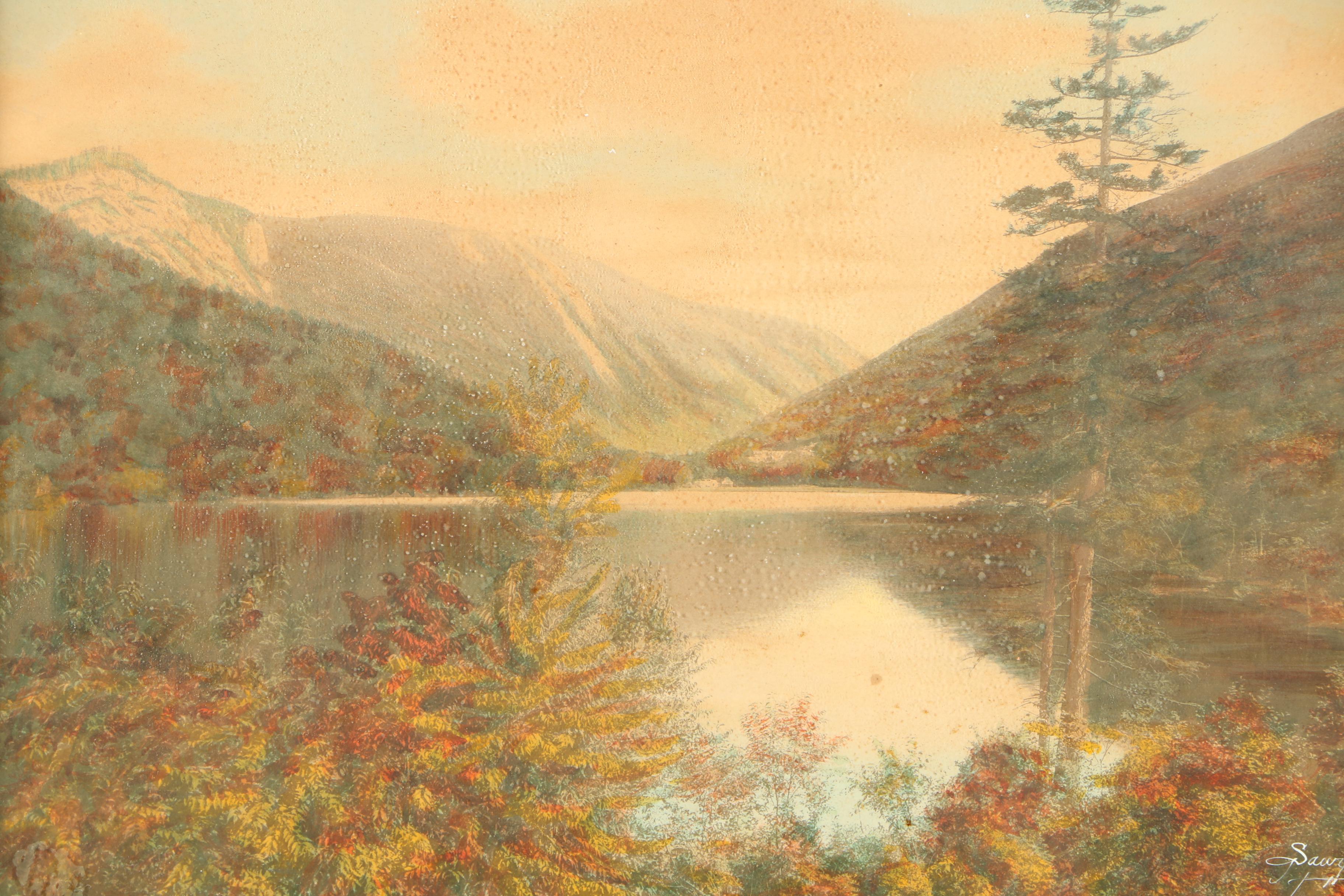 Charles Henry Sawyer Lithograph "Echo Lake"