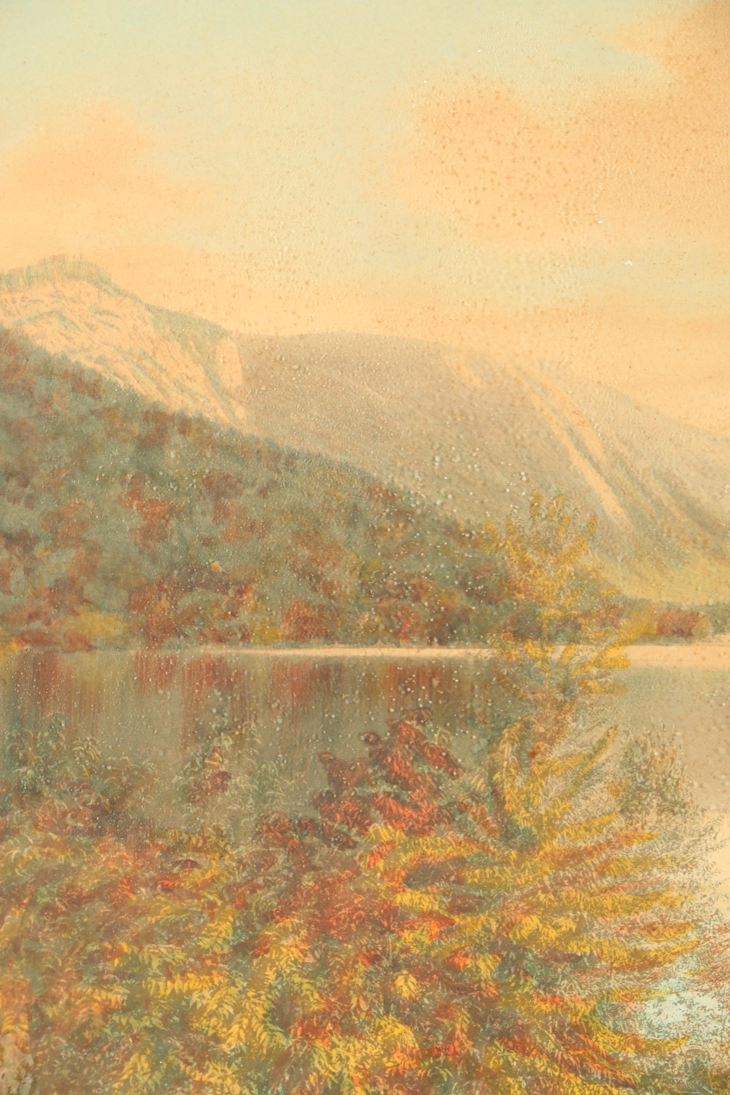 Charles Henry Sawyer Lithograph "Echo Lake"
