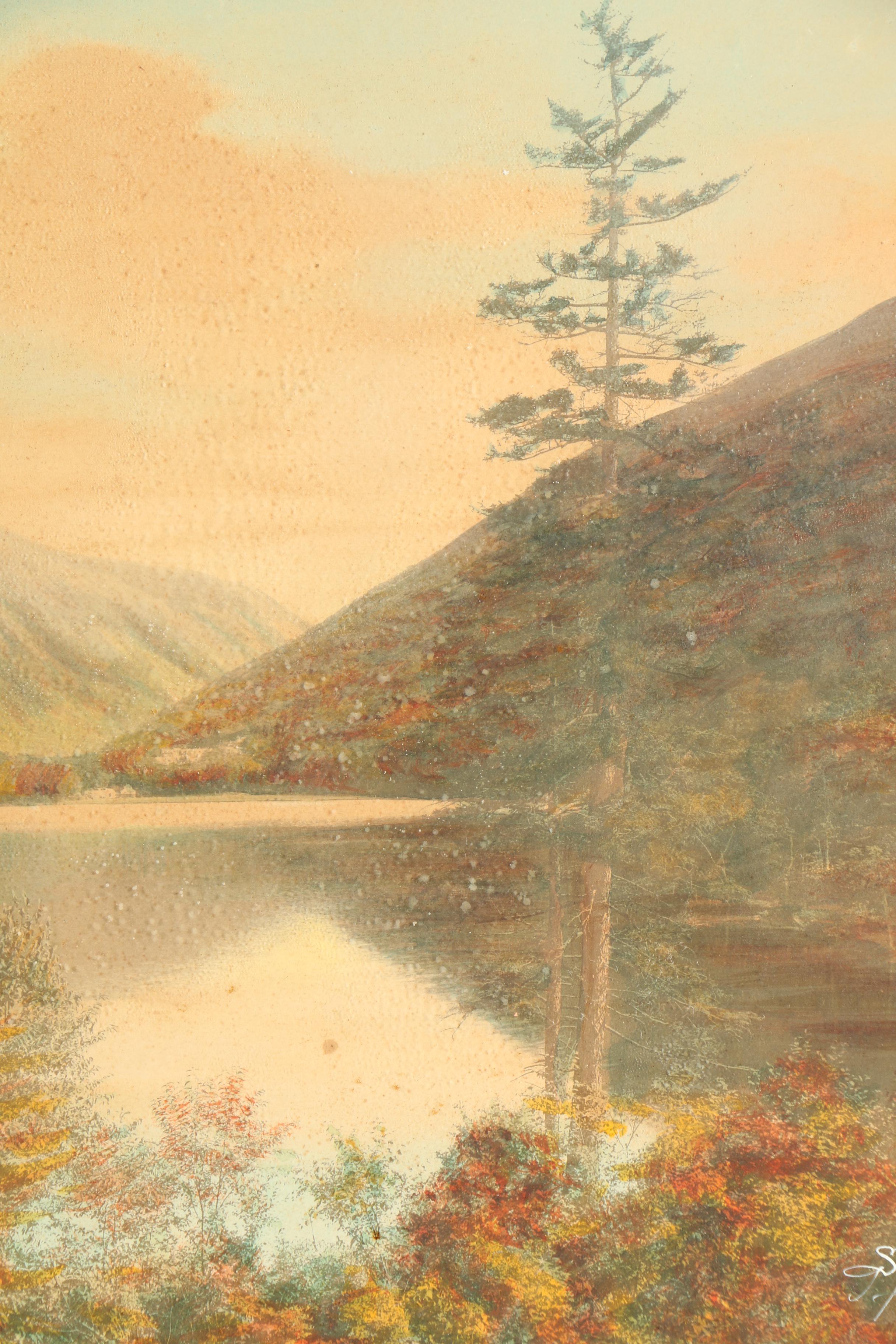 Charles Henry Sawyer Lithograph "Echo Lake"