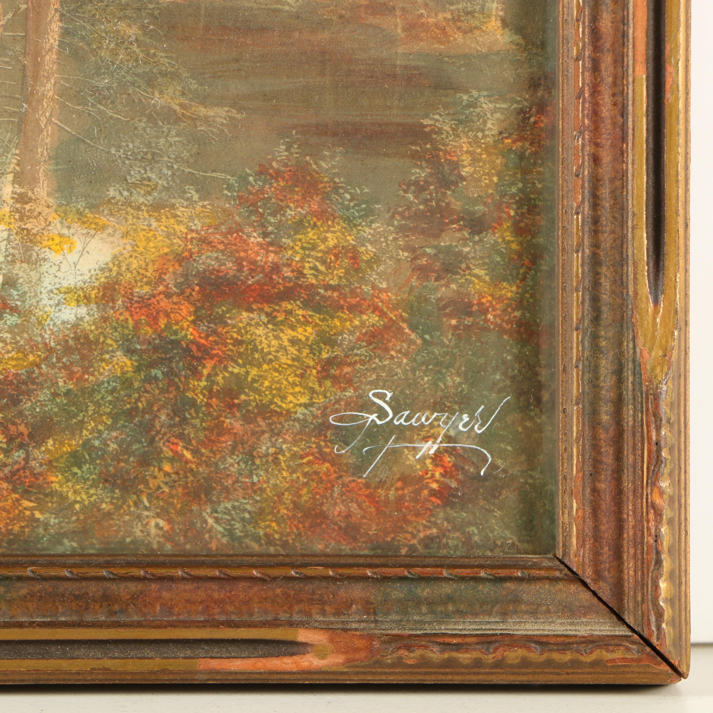 Charles Henry Sawyer Lithograph "Echo Lake"