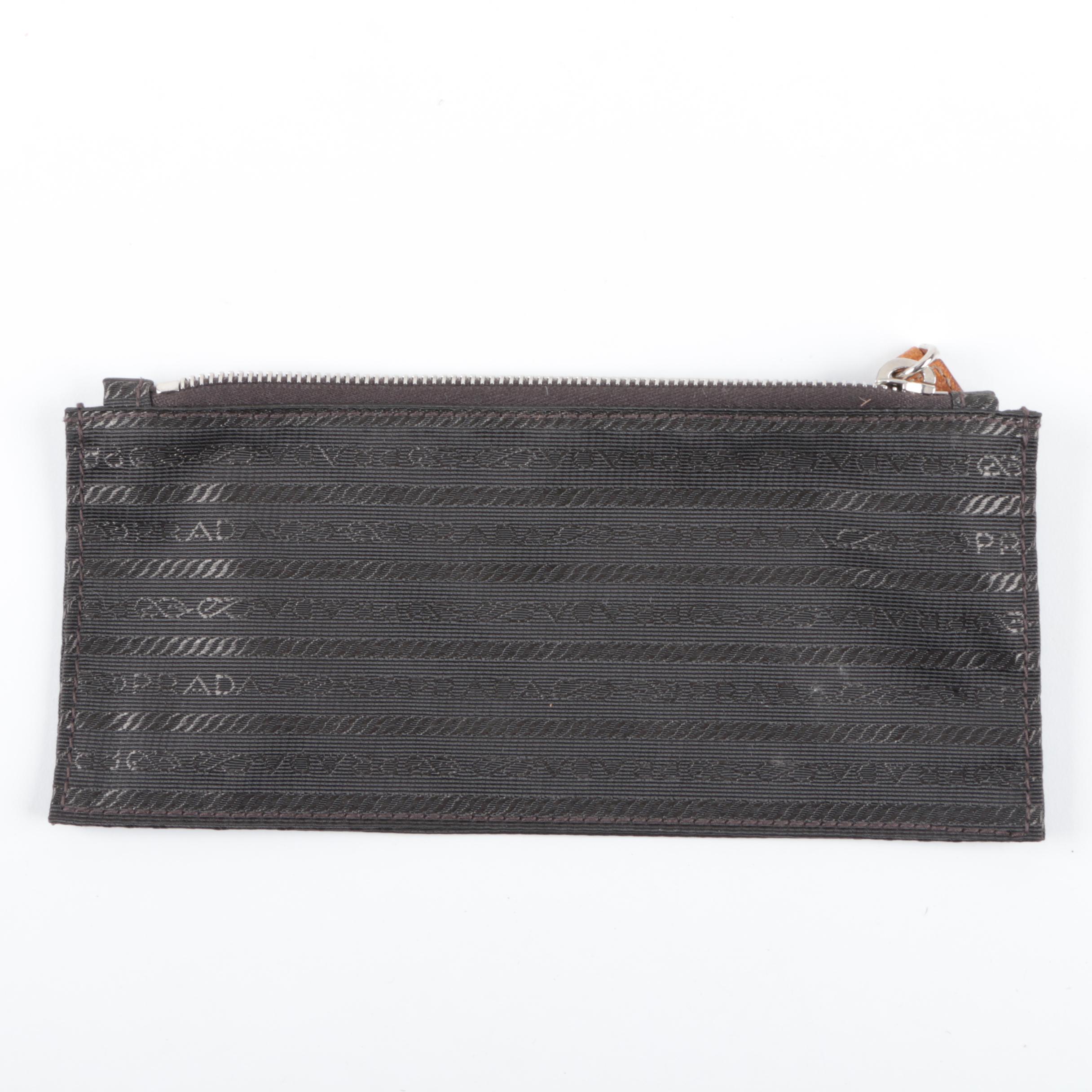 Prada Woven Fabric Accessory Pouch