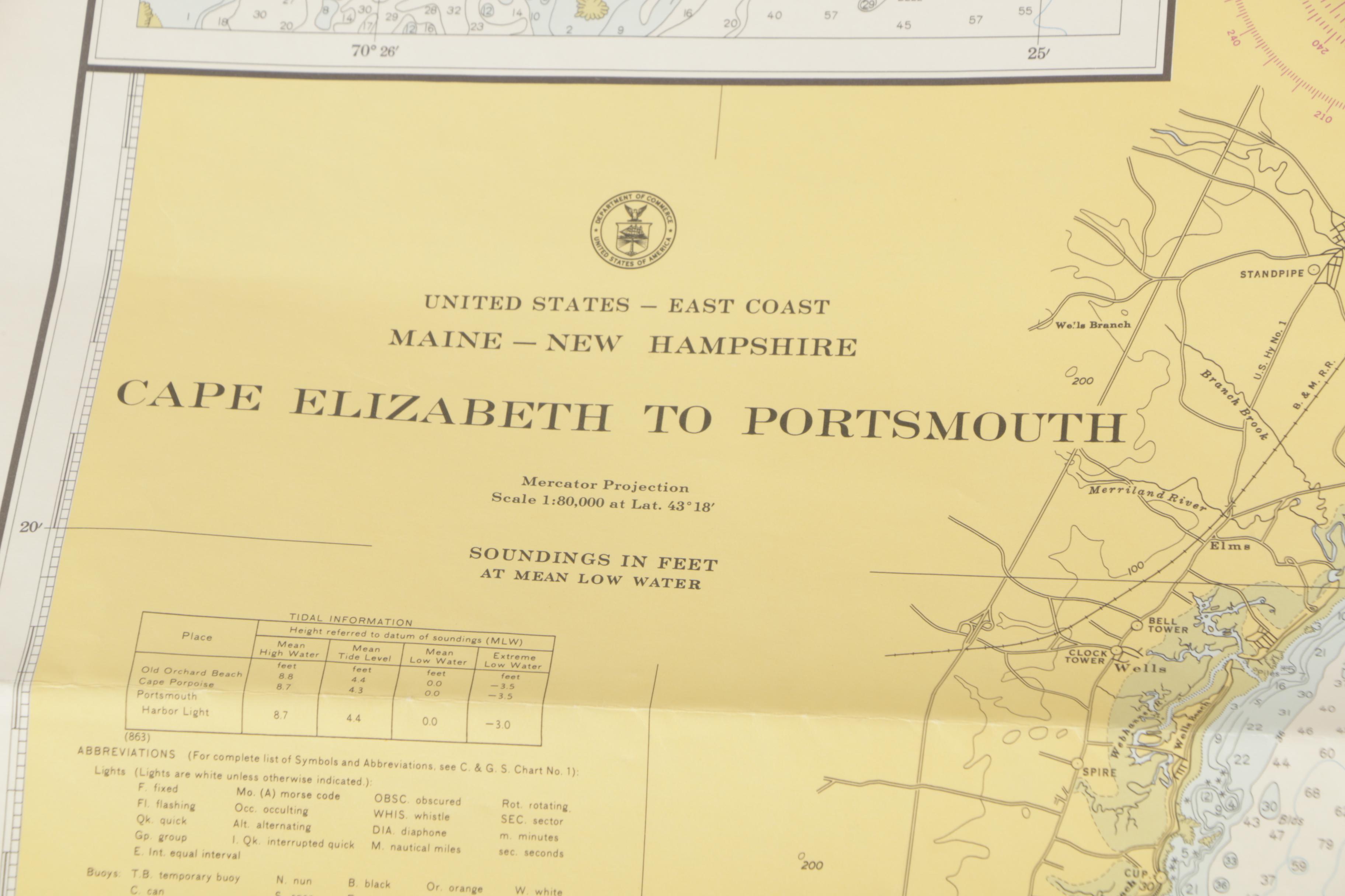 Nautical Chart of Cape Elizabeth to Portsmouth