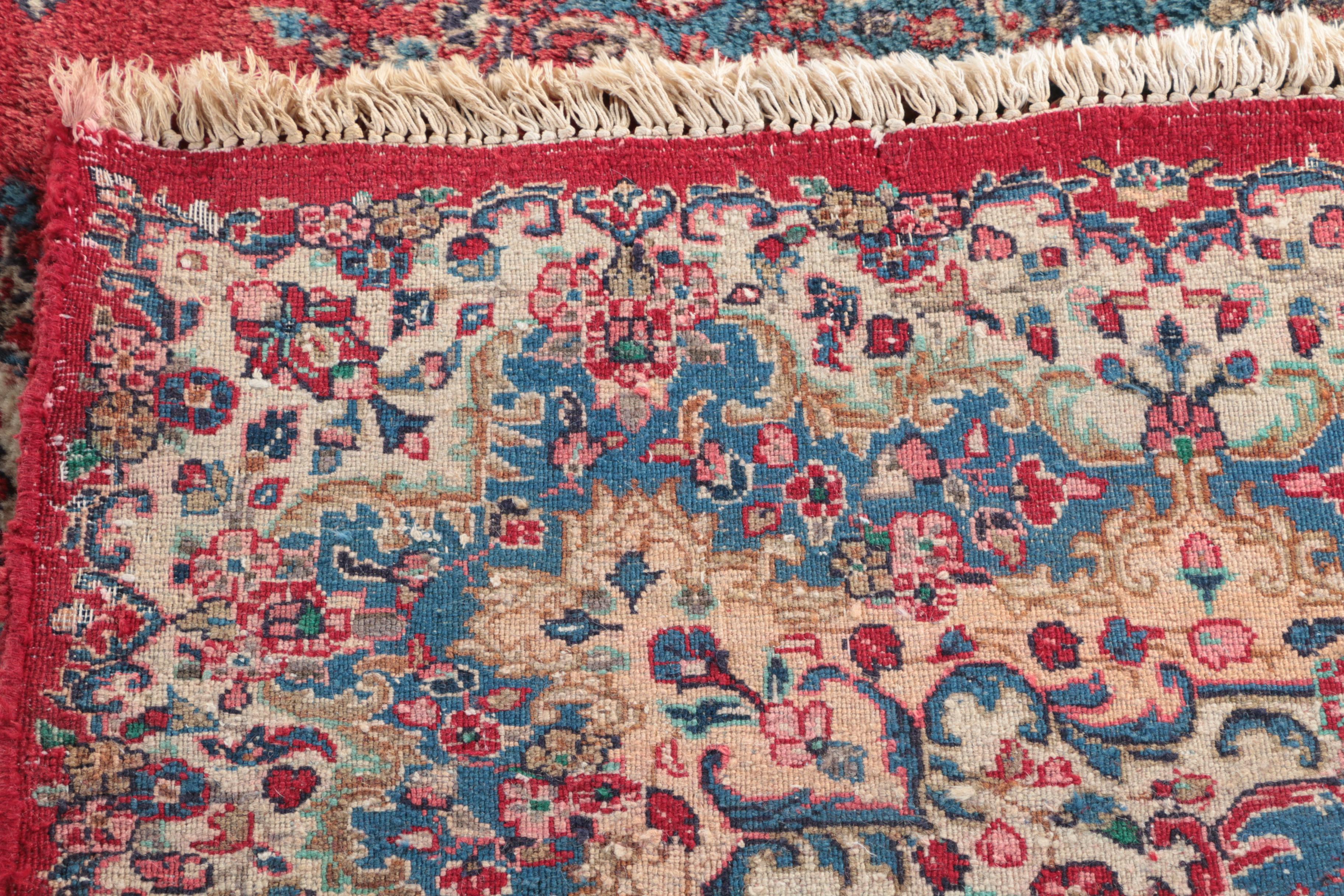 Hand-Knotted Persian Kerman Area Rug