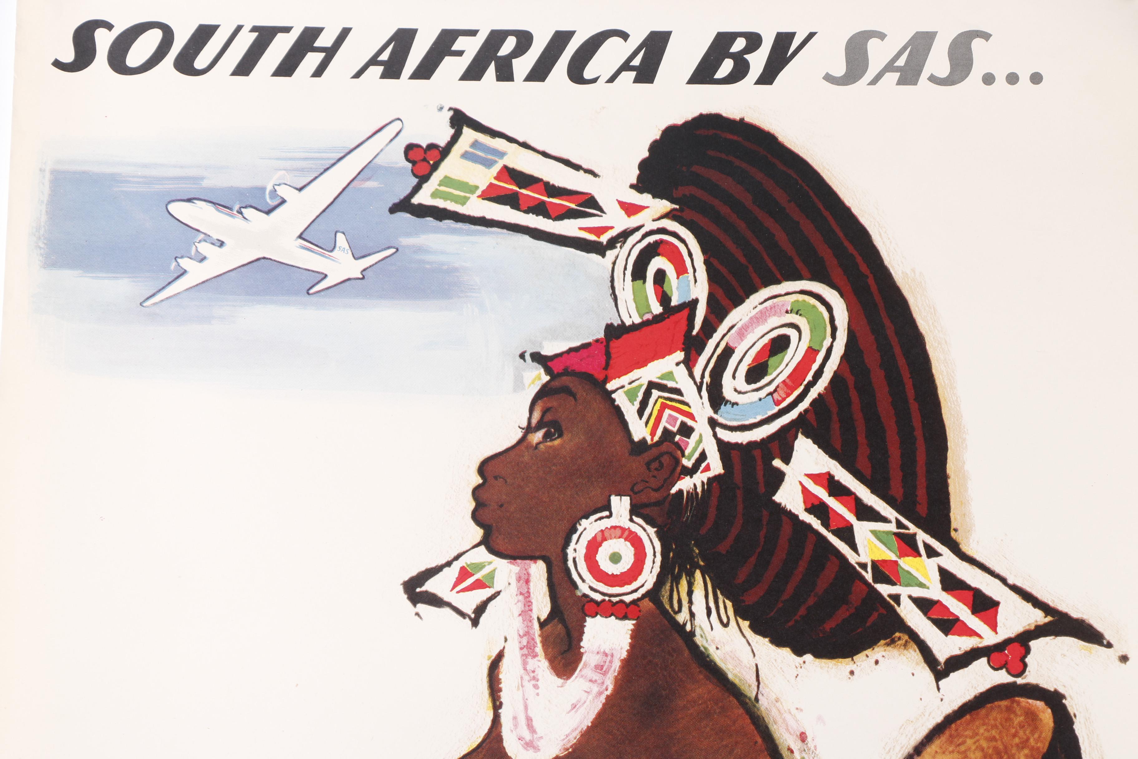 Vintage Offset Lithographs of Travel Posters for Scandinavian Airlines System