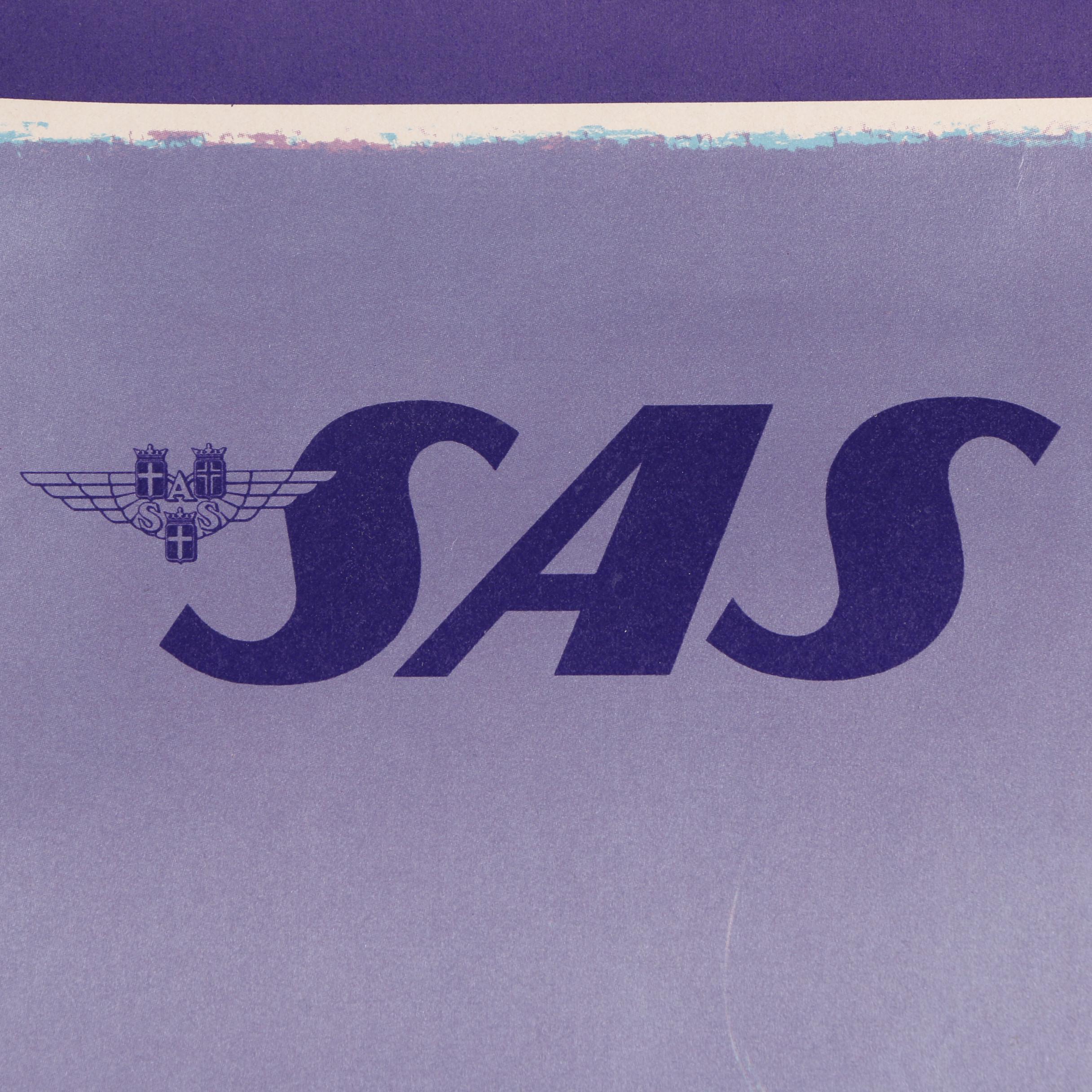 Vintage Offset Lithographs of Travel Posters for Scandinavian Airlines System