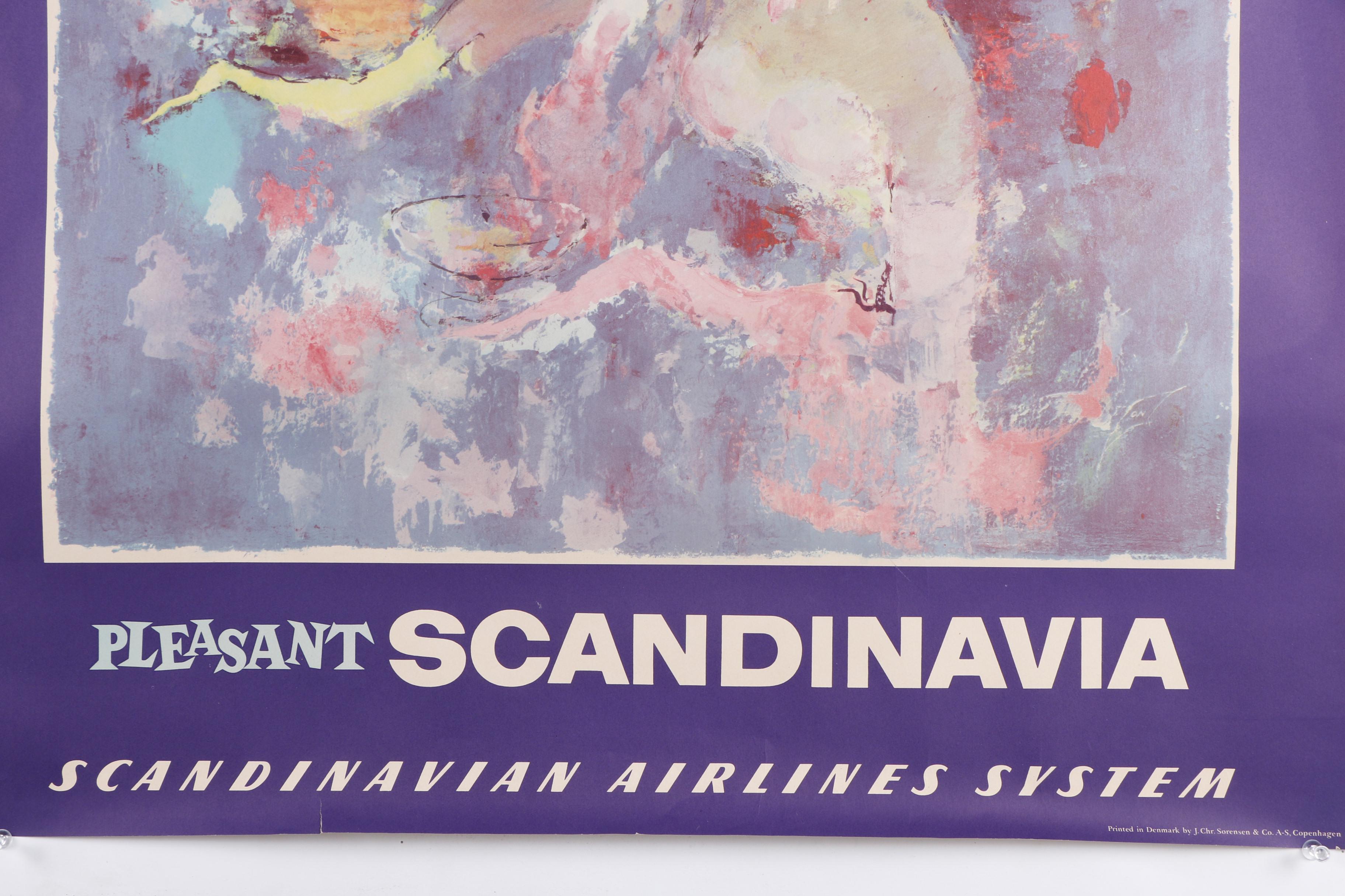 Vintage Offset Lithographs of Travel Posters for Scandinavian Airlines System