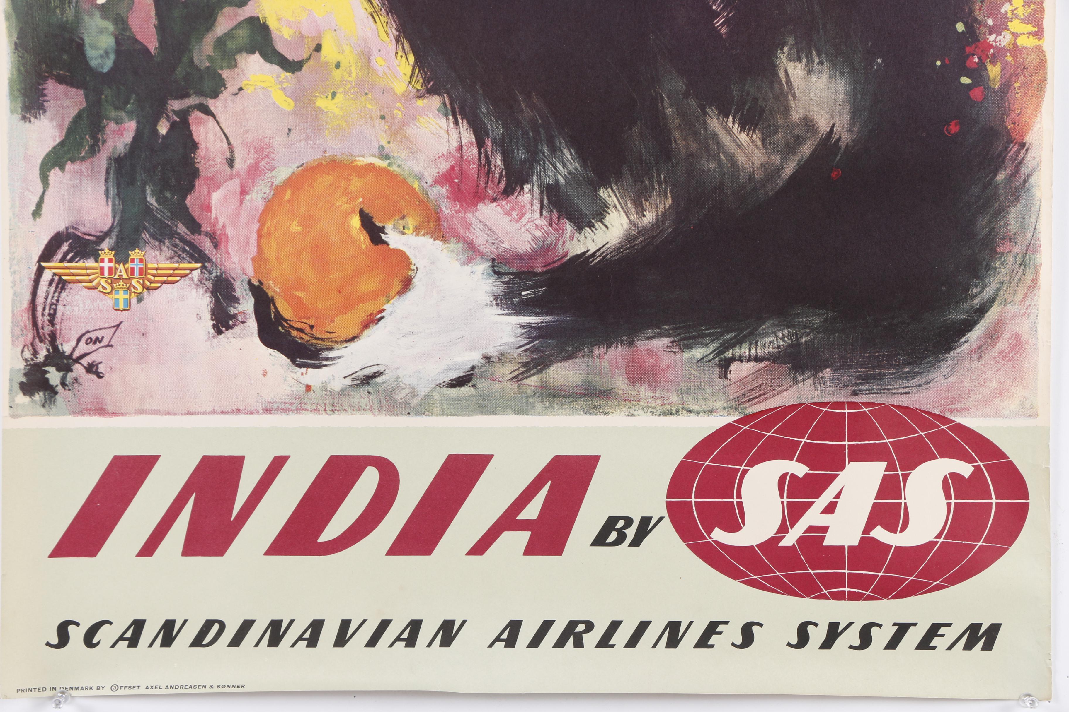 Vintage Offset Lithographs of Travel Posters for Scandinavian Airlines System