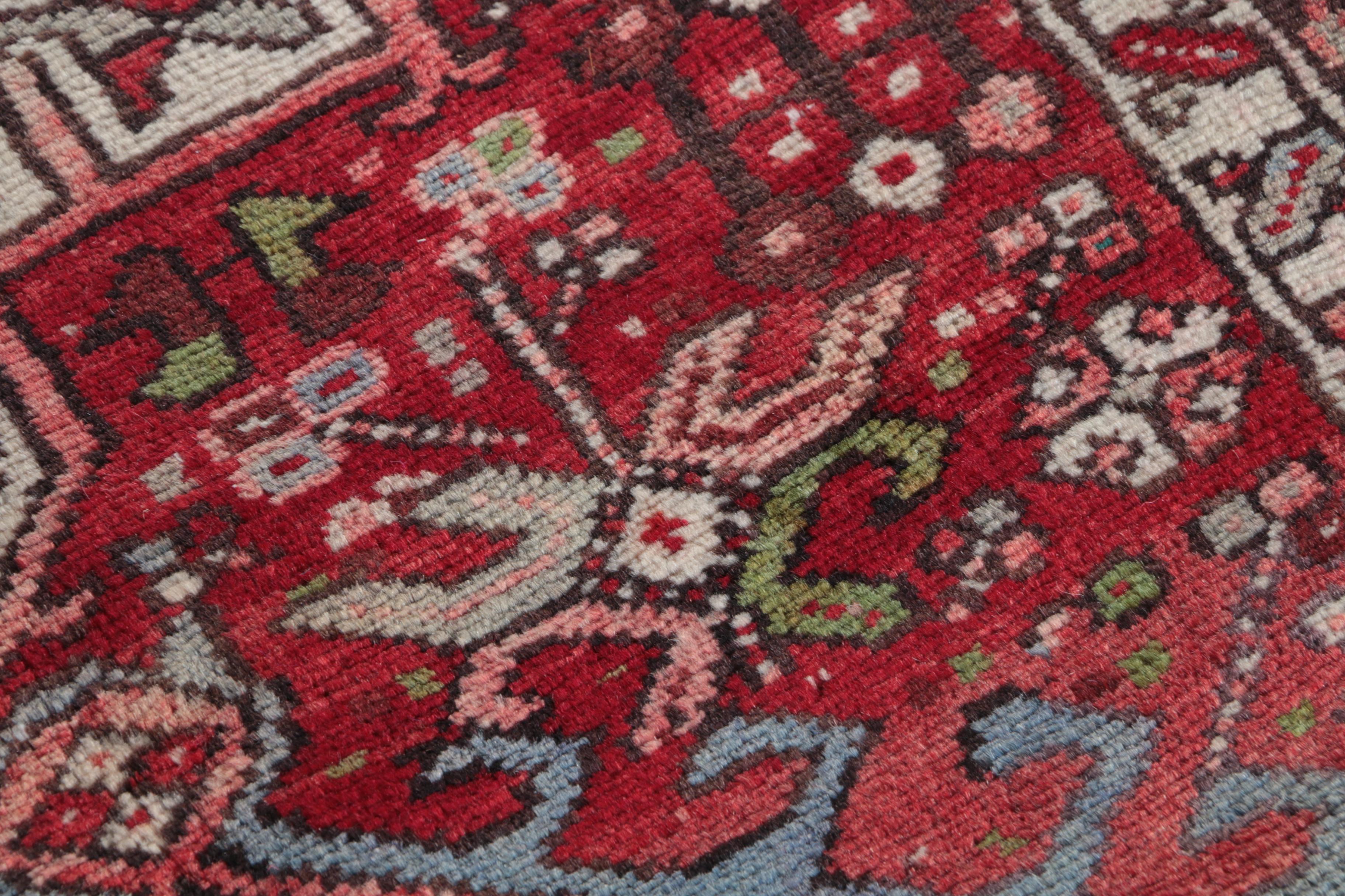 Vintage Hand-Knotted Persian Karaja Wool Carpet Runner