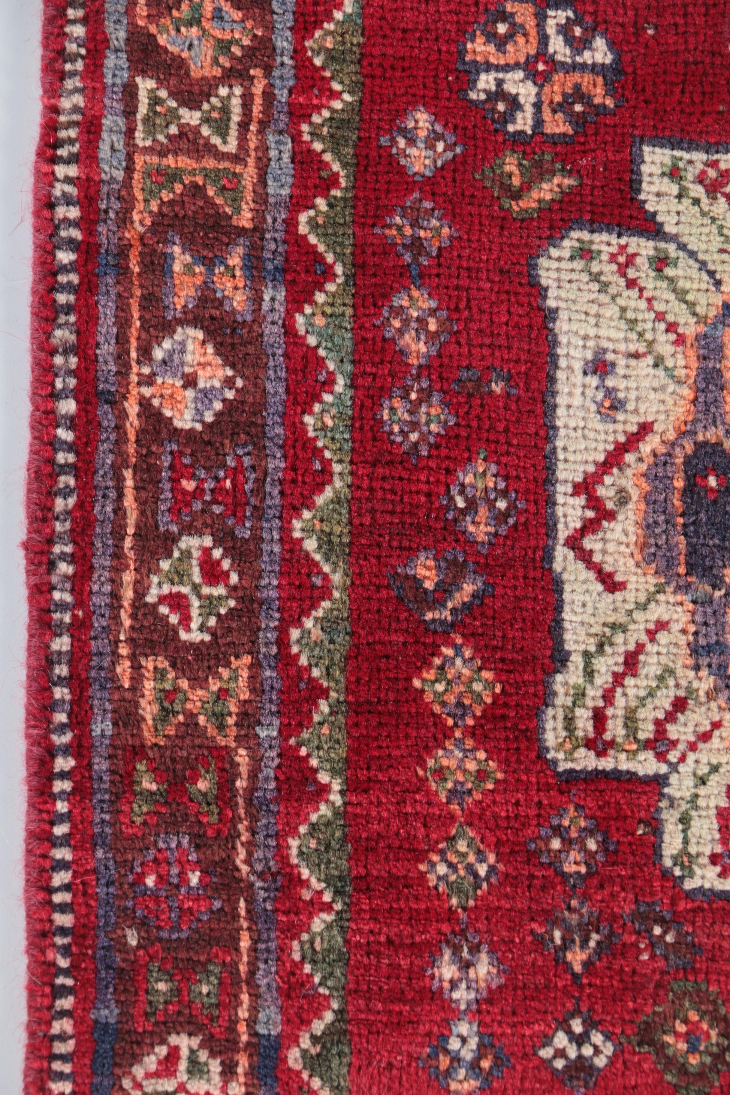 Hand-Knotted Caucasian Mini-Rug