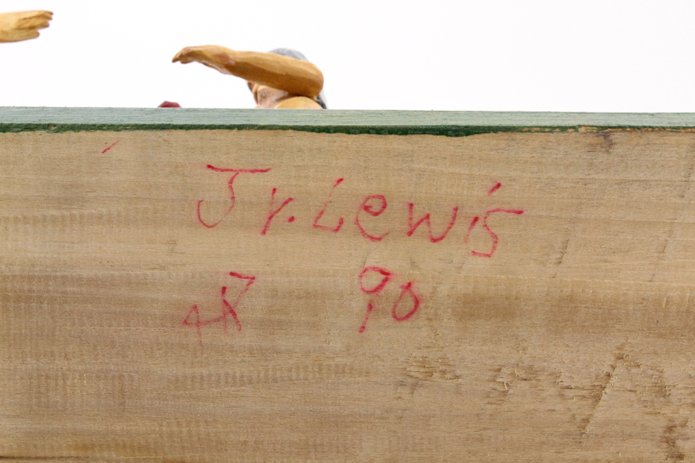 Erma "Junior" Lewis Polychrome Wooden Folk Art Sculpture of the Garden of Eden