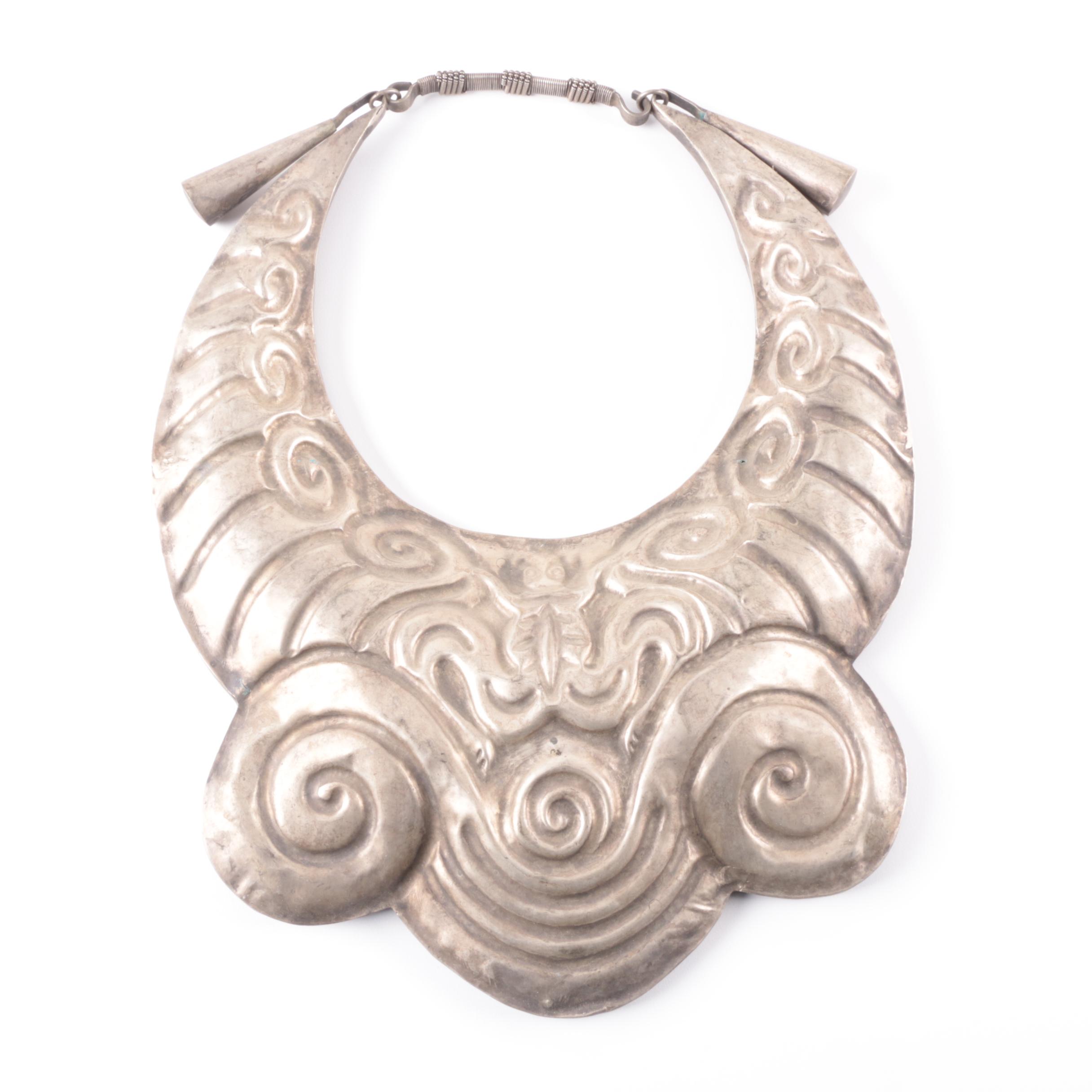 Ornate Etched Miao Hmong Style Necklace