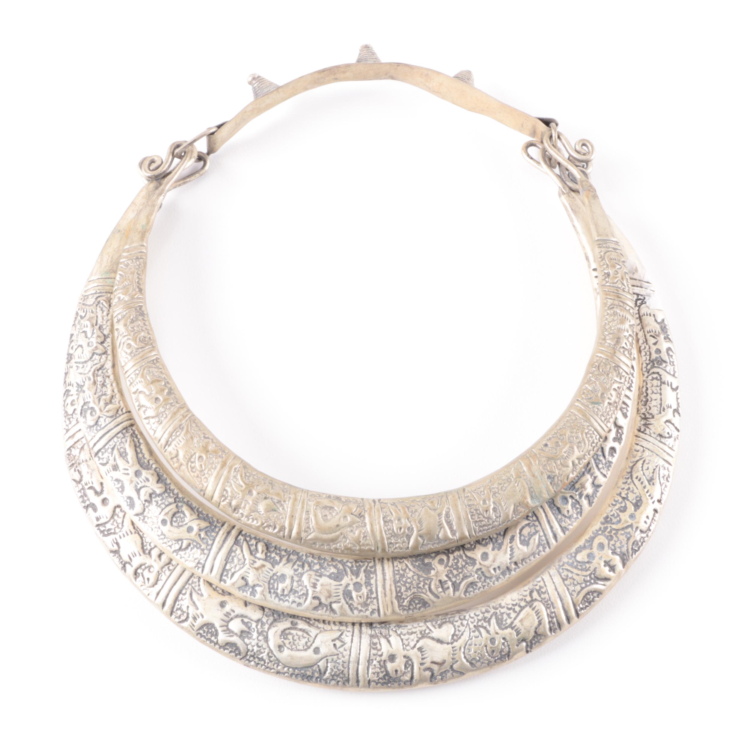 Ornate Miao Hmong Style Etched Necklace