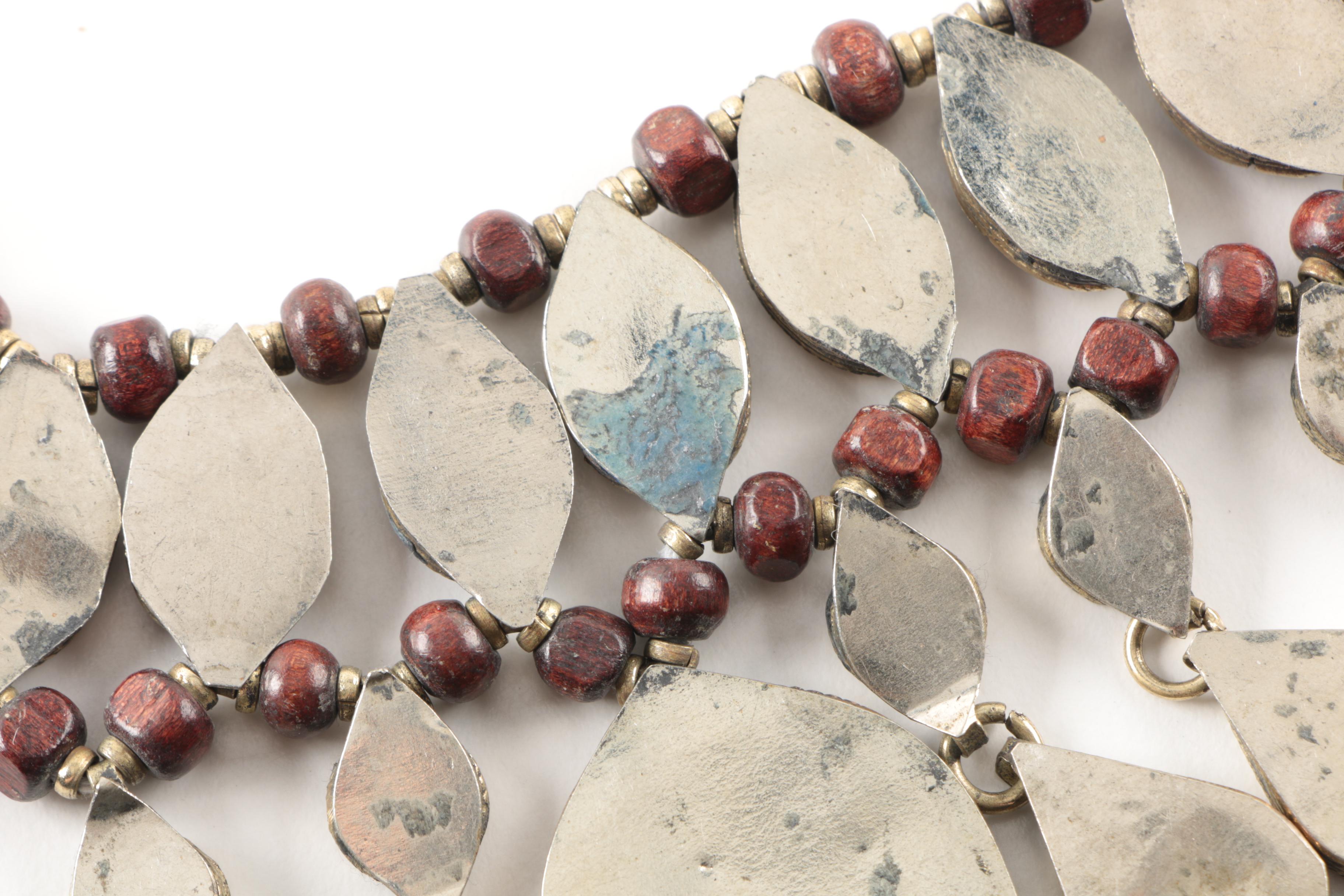 Afghani Style Lapis Lazuli Bracelet and Necklace Set