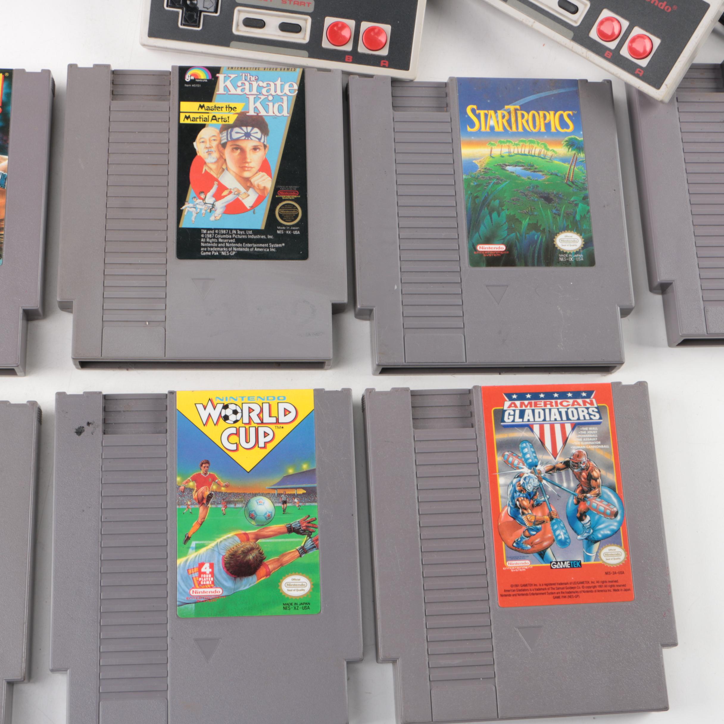 Vintage Nintendo Entertainment System with Games and Accessories